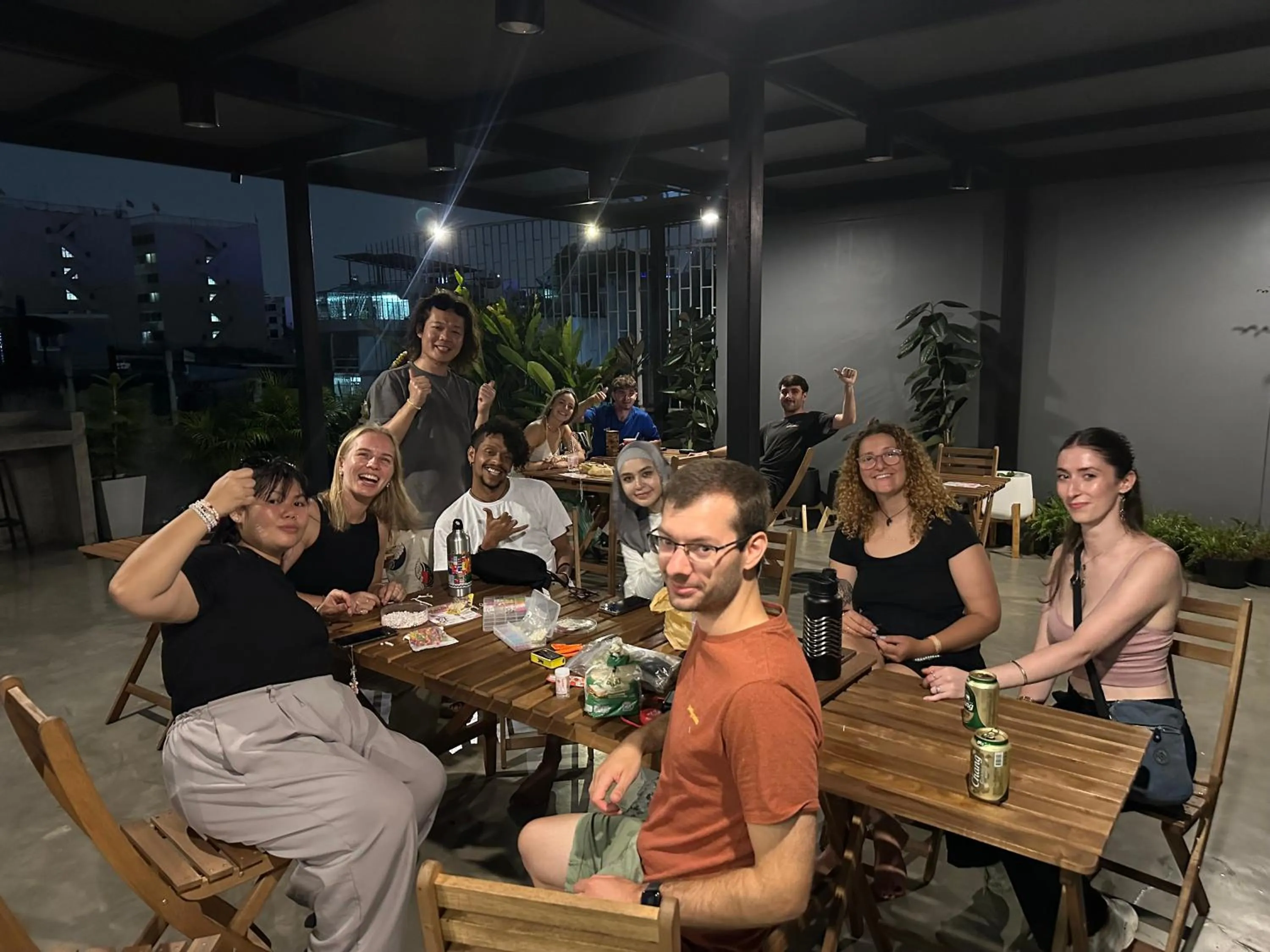 Communal lounge/ TV room in Ti Thong Hostel