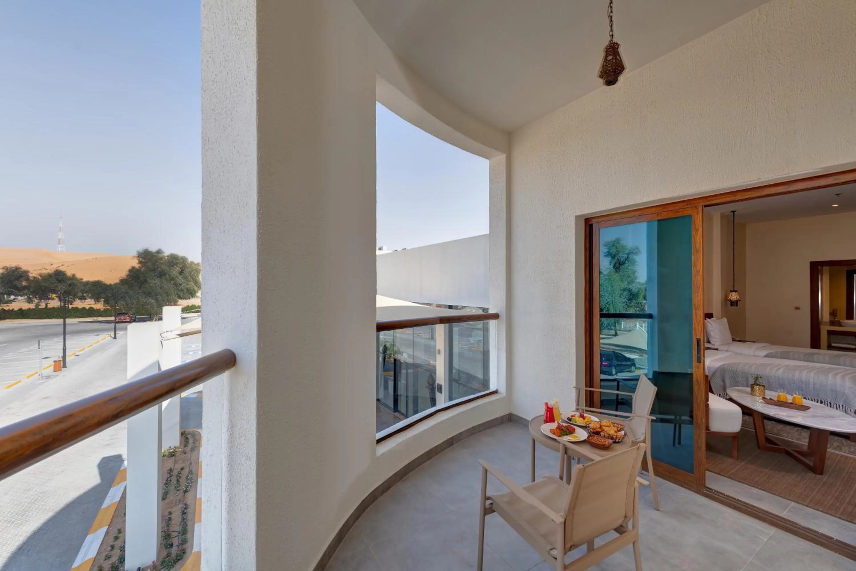 Balcony/Terrace, Bed in Western Hotel Liwa