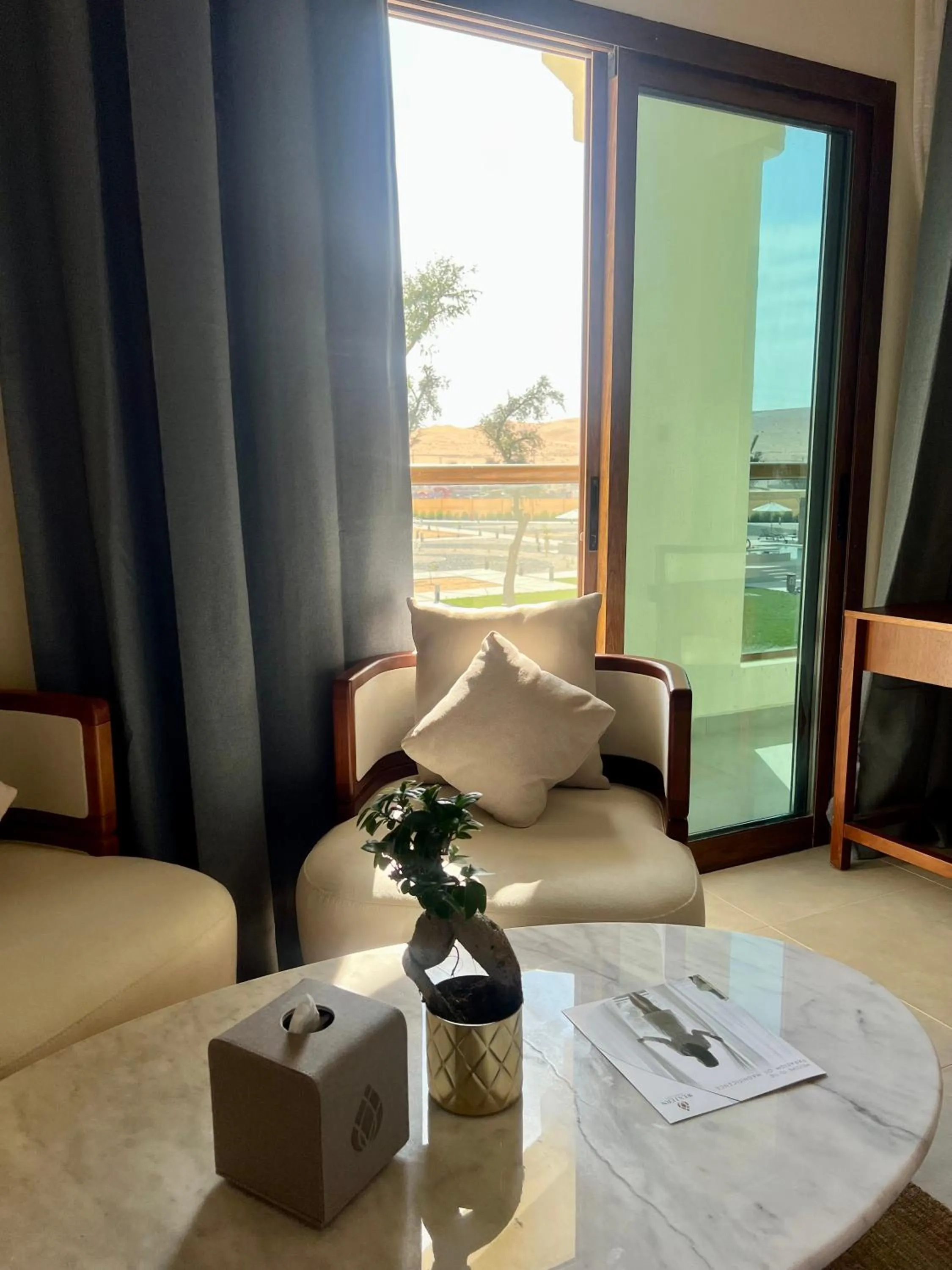 Seating area in Western Hotel Liwa