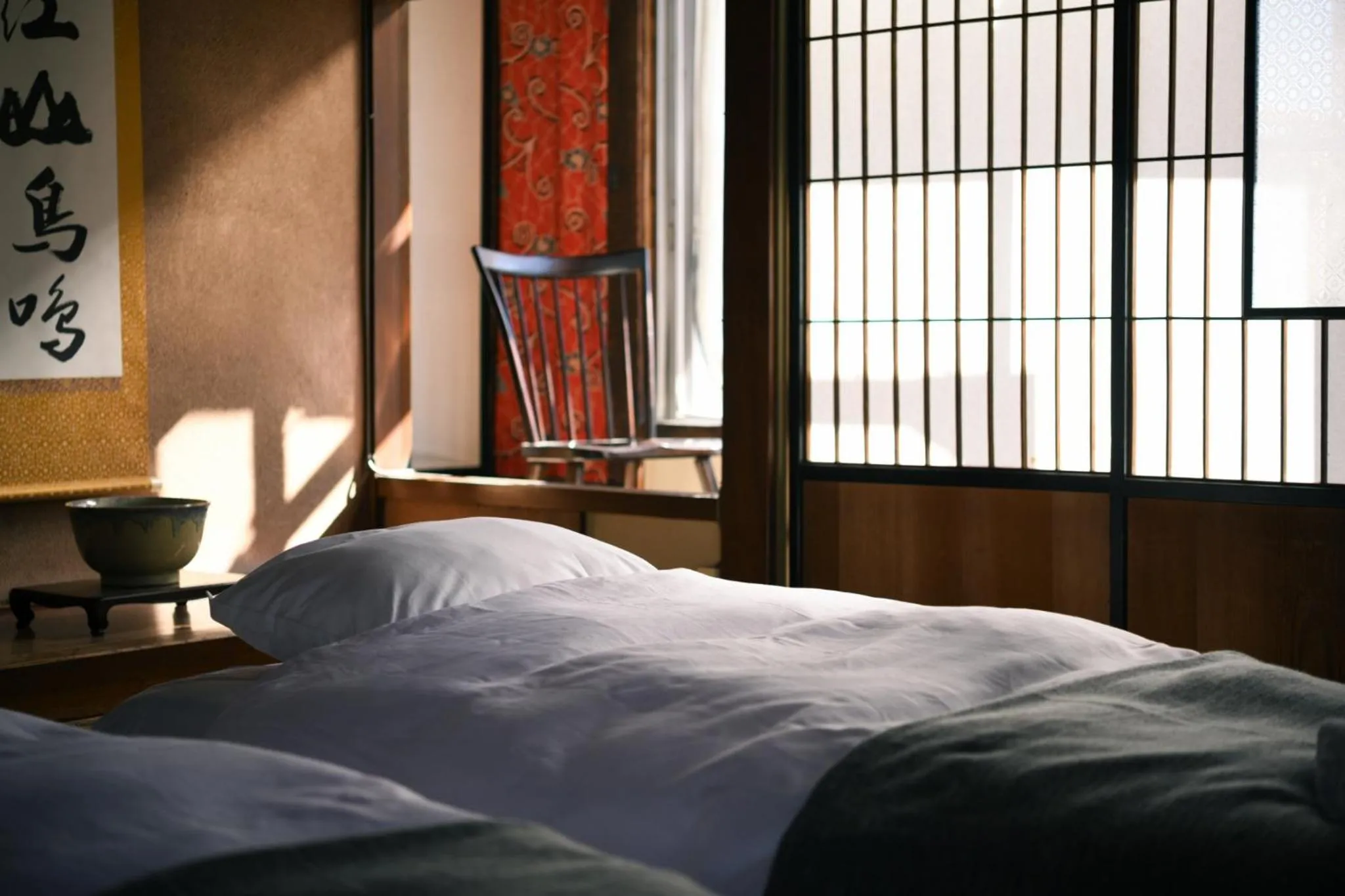 Bed in Nunoya Ryokan