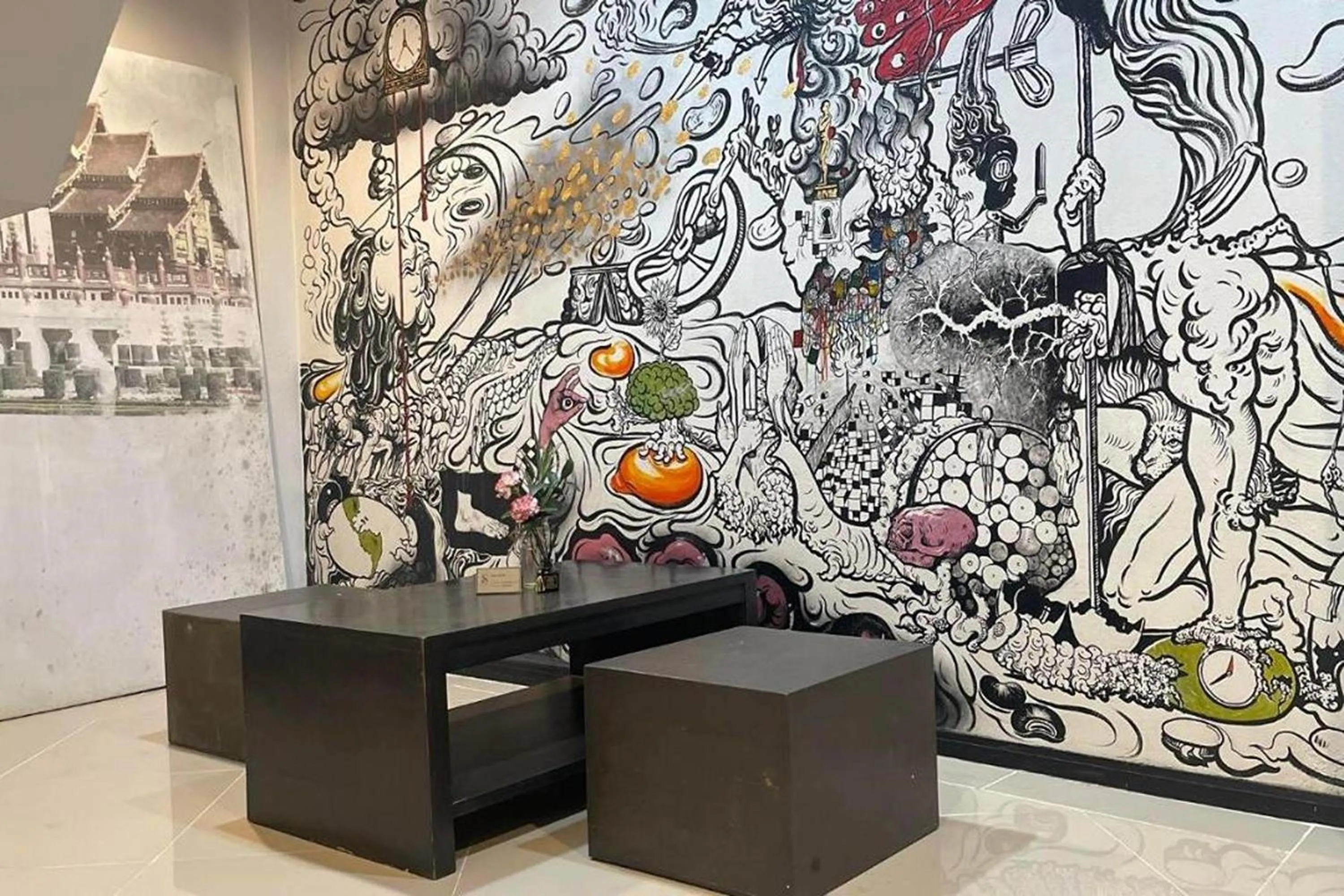 Seating area in The Sculpture