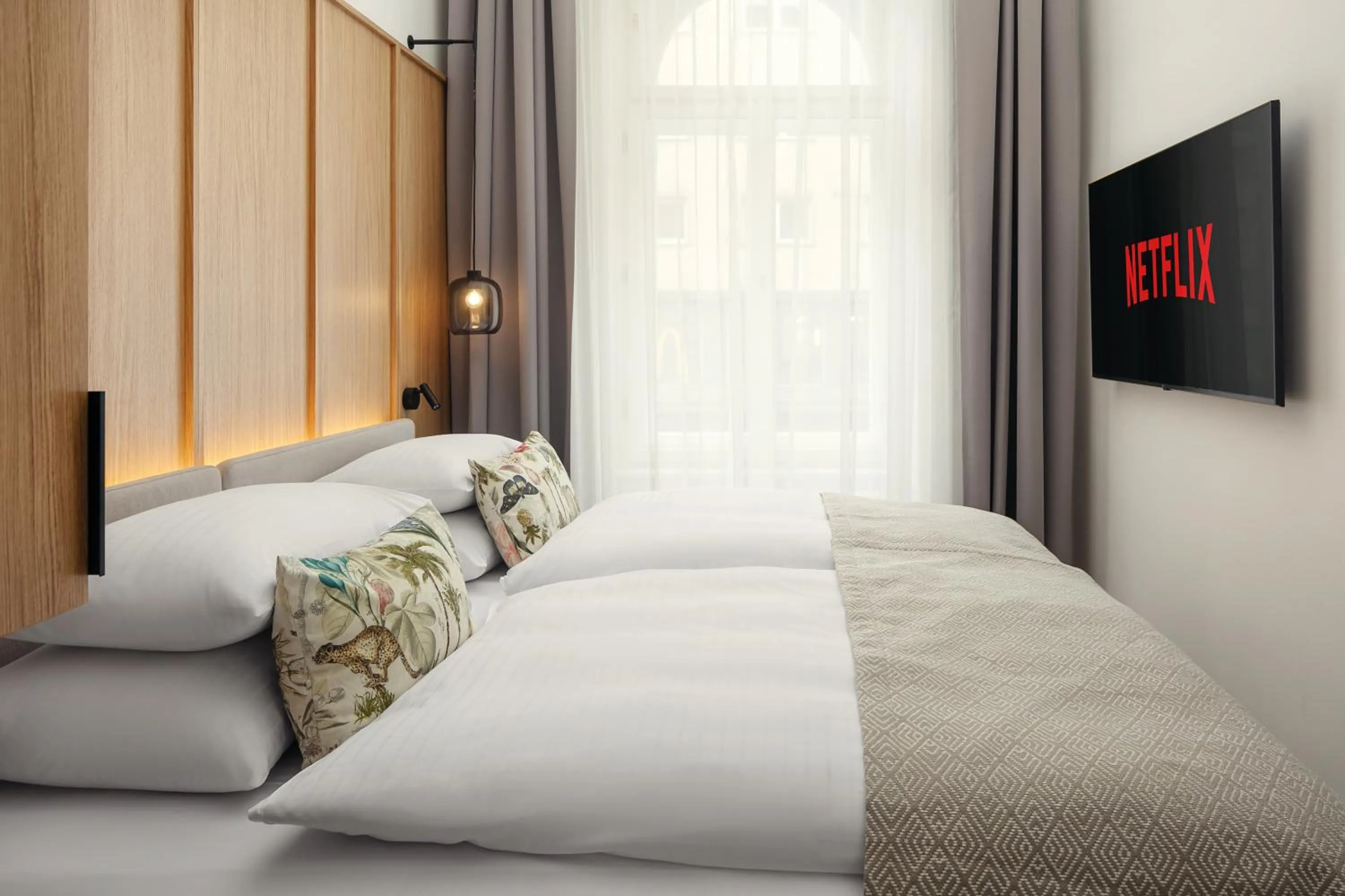 TV and multimedia, Bed in R16 Residences Prague