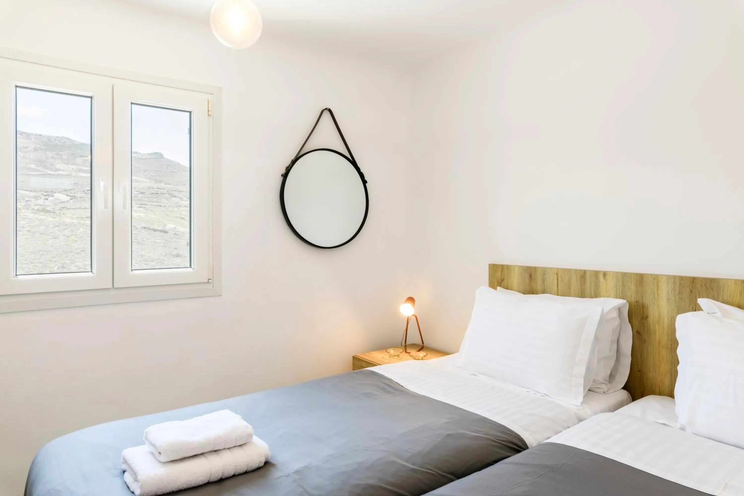Bed in Mykonos Residence Villas & Suites Merchia beach
