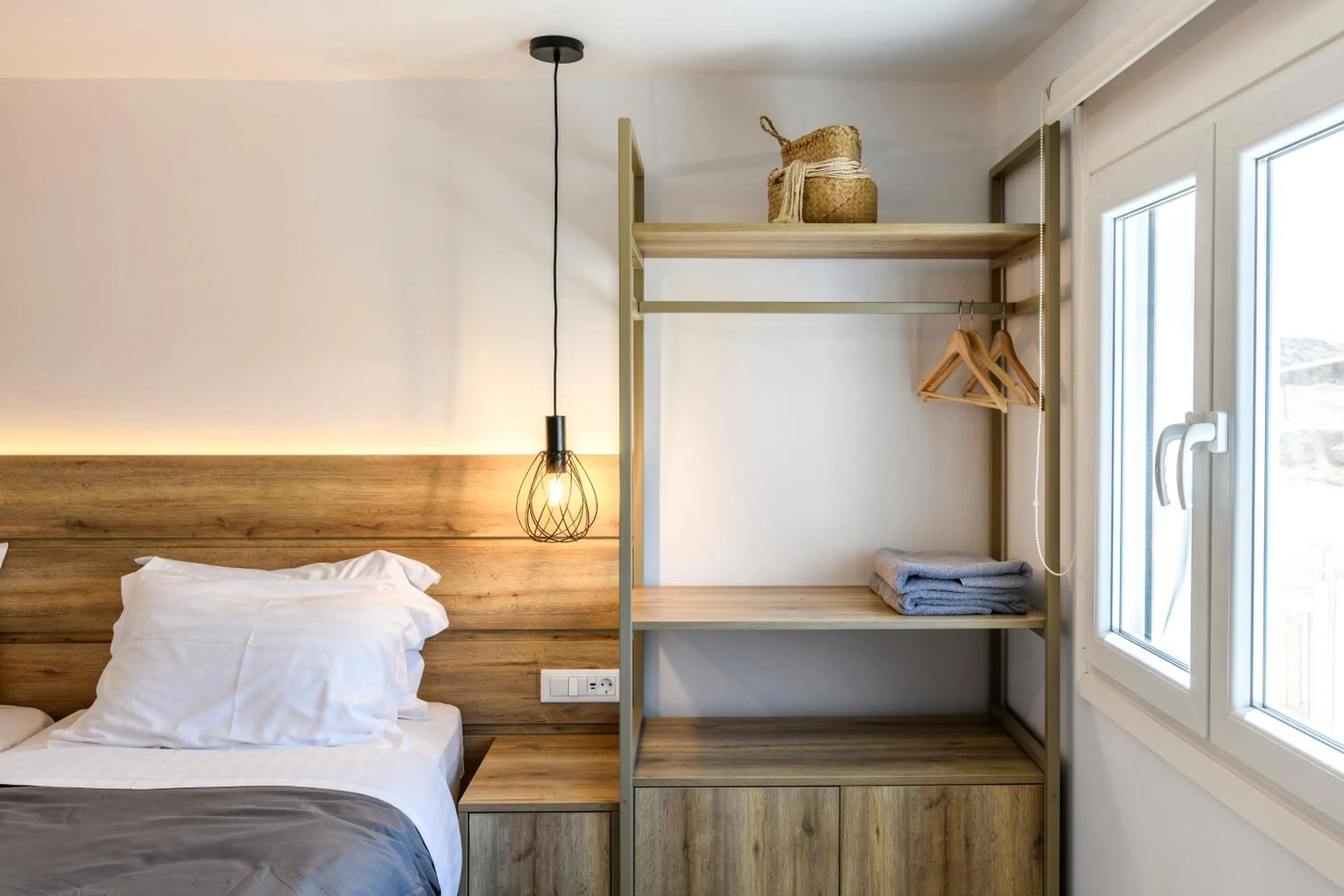 Bed in Mykonos Residence Villas & Suites Merchia beach