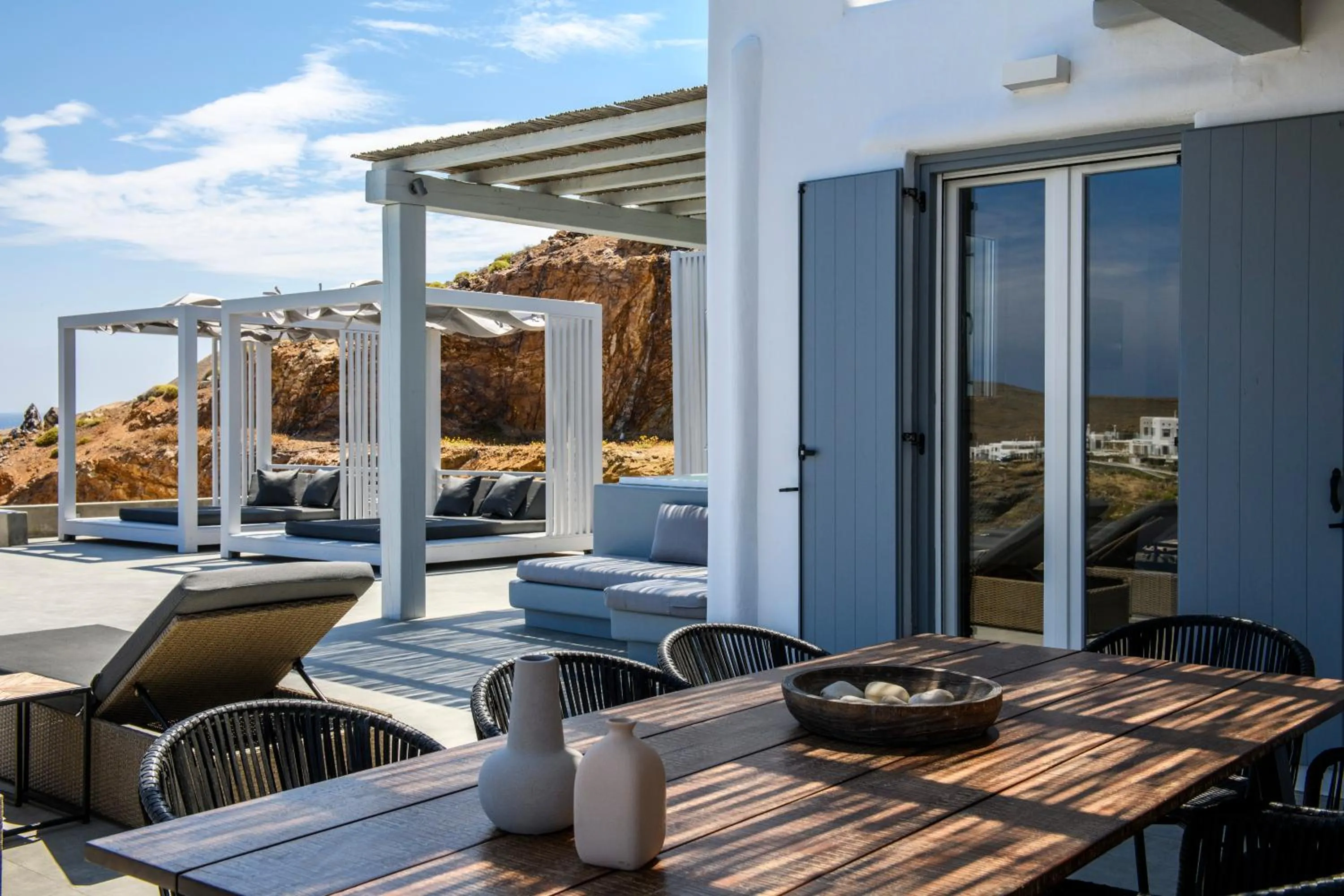 Patio in Mykonos Residence Villas & Suites Merchia beach