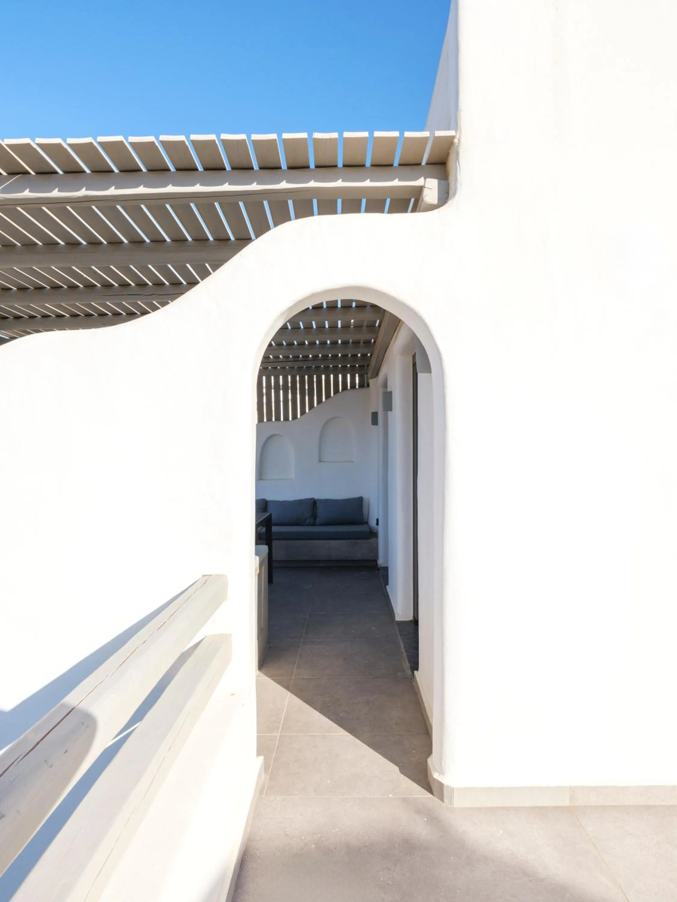 Balcony/Terrace in Mykonos Residence Villas & Suites Merchia beach