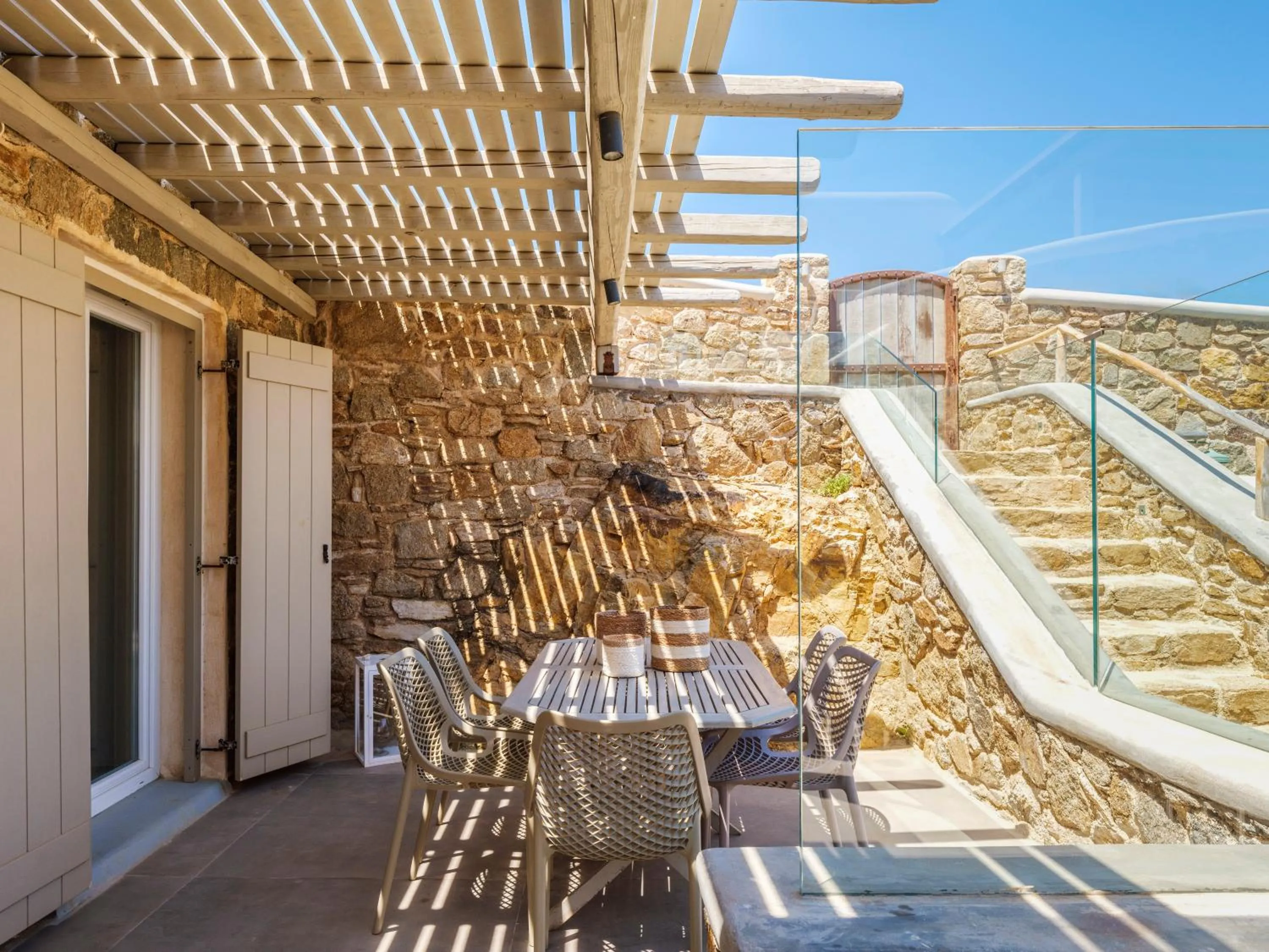 Patio in Mykonos Residence Villas & Suites Merchia beach
