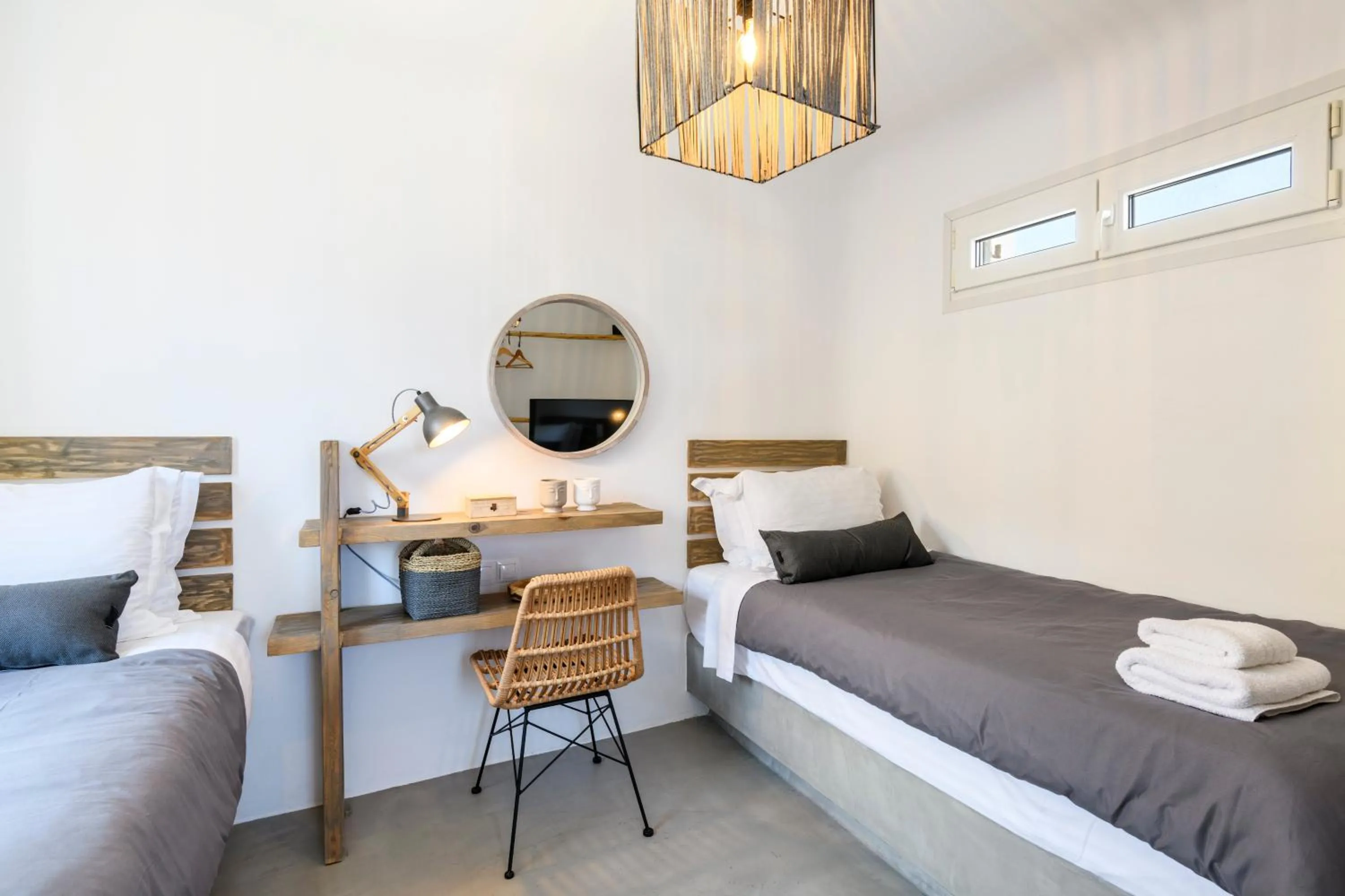 Bed in Mykonos Residence Villas & Suites Merchia beach