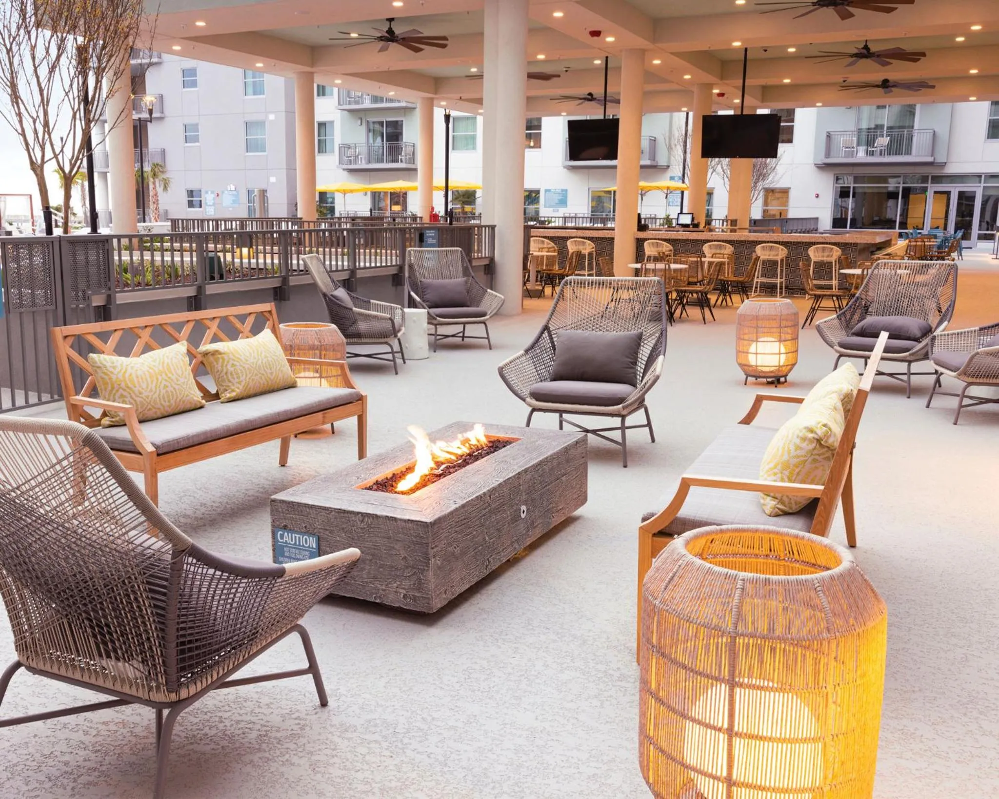 fireplace in Holiday Inn Club Vacations Myrtle Beach Oceanfront