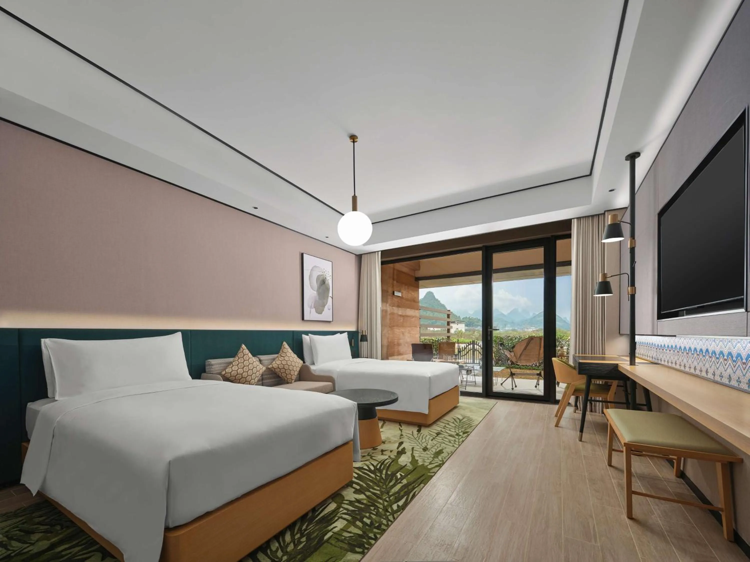 Bed in Hilton Garden Inn Guilin Yangshuo