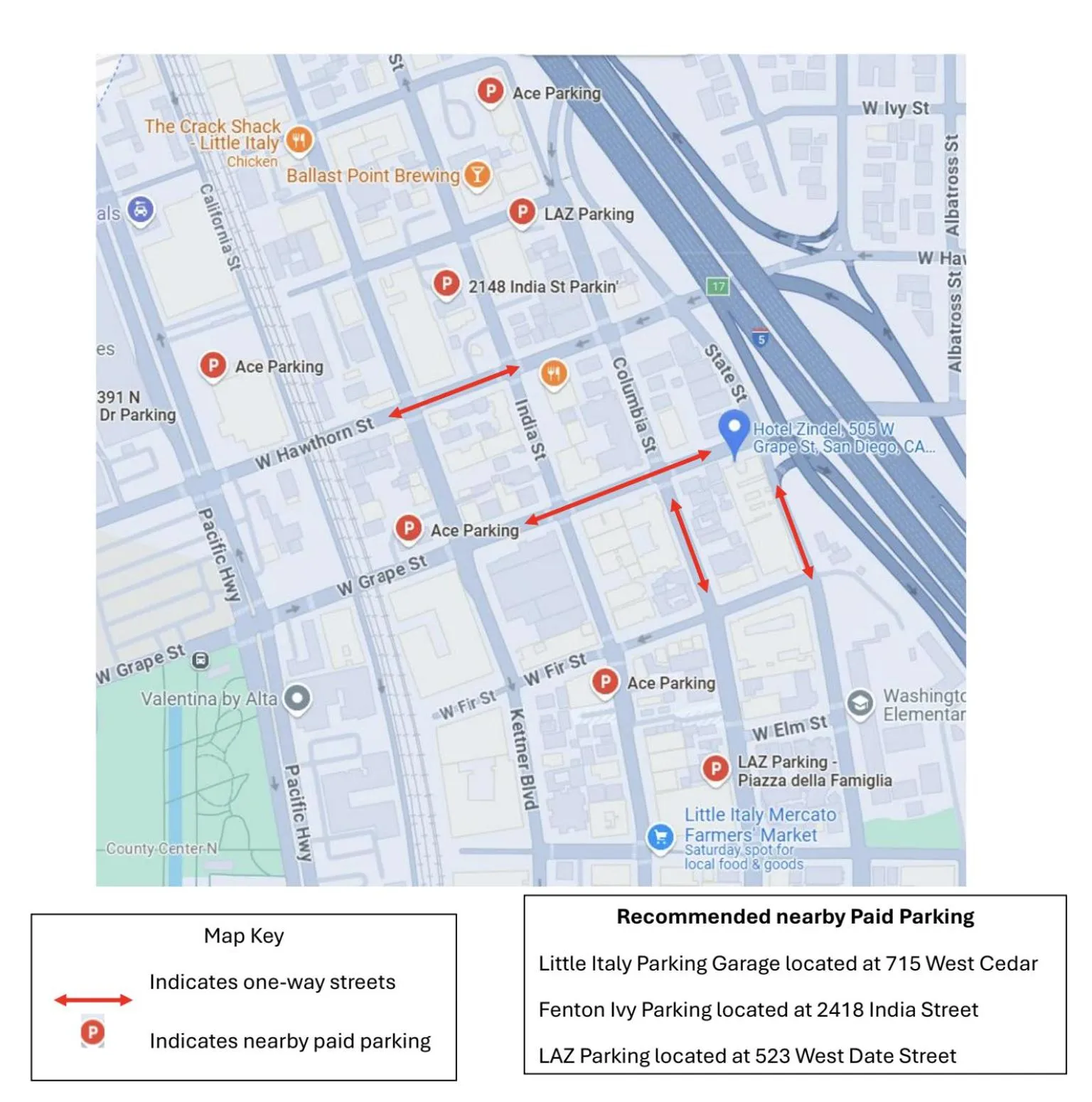 Parking in Hotel Zindel