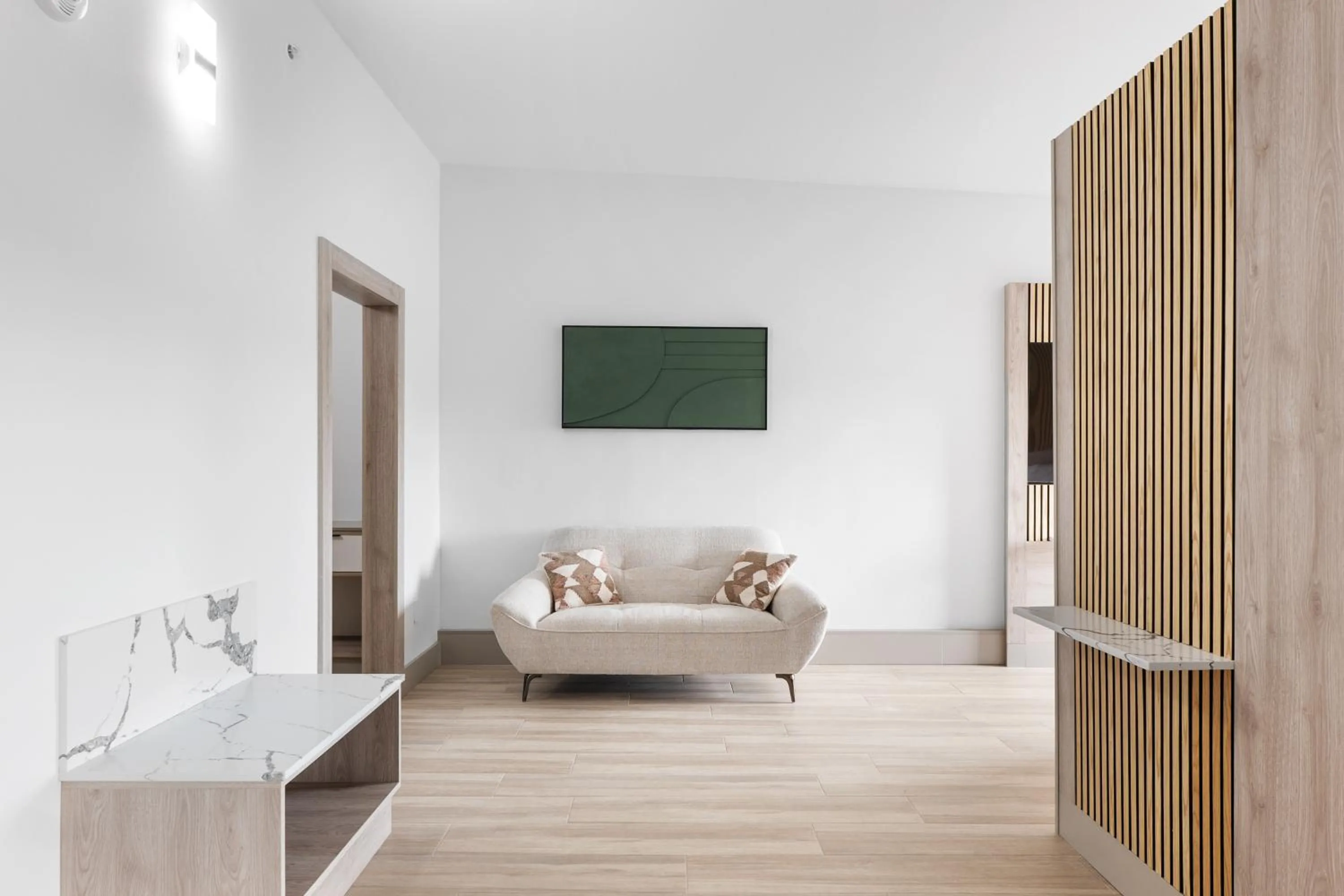 Living room, Bed in Kompose Boutique Resort @ Theme Parks