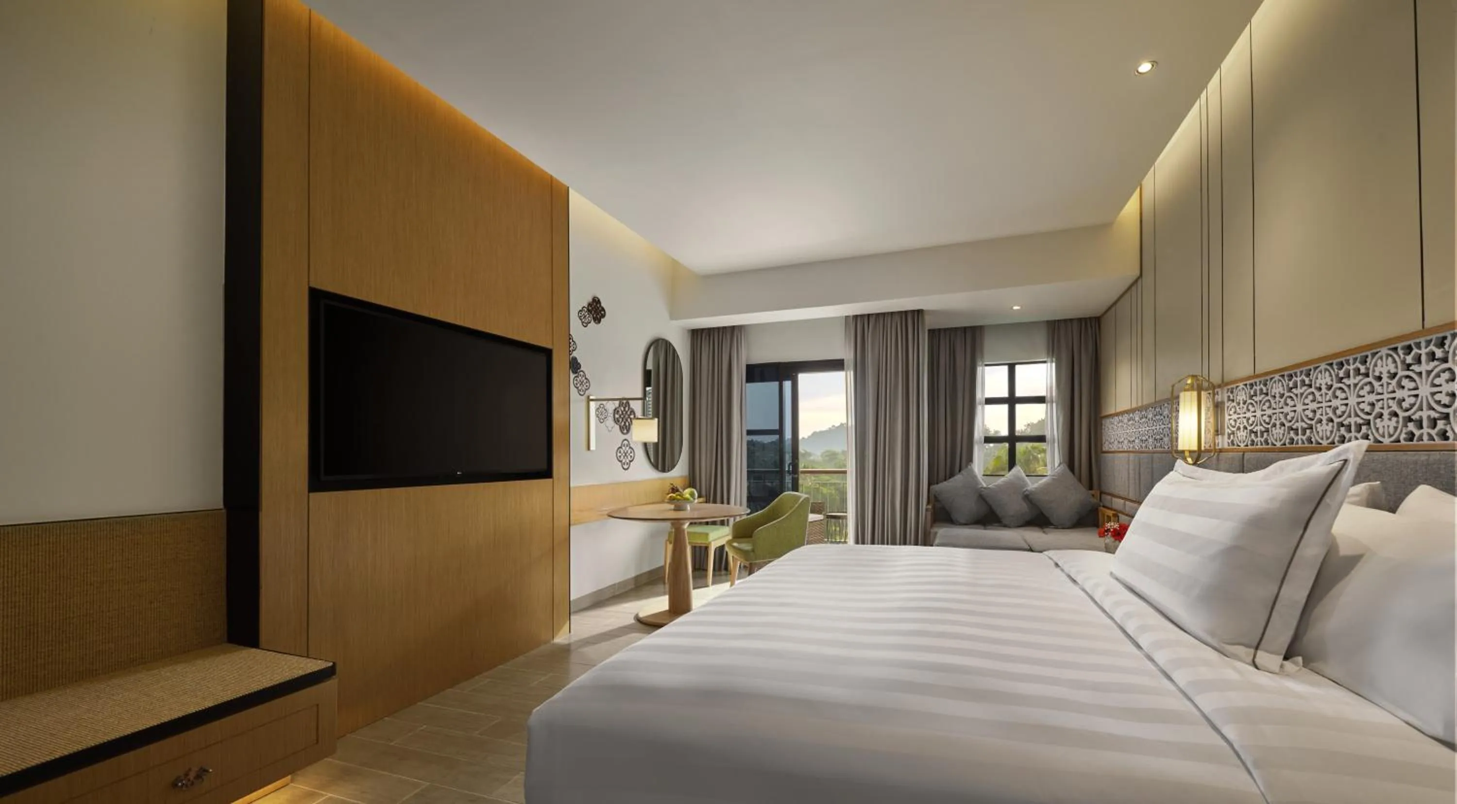 View (from property/room), Bed in PARKROYAL A'FAMOSA MELAKA RESORT