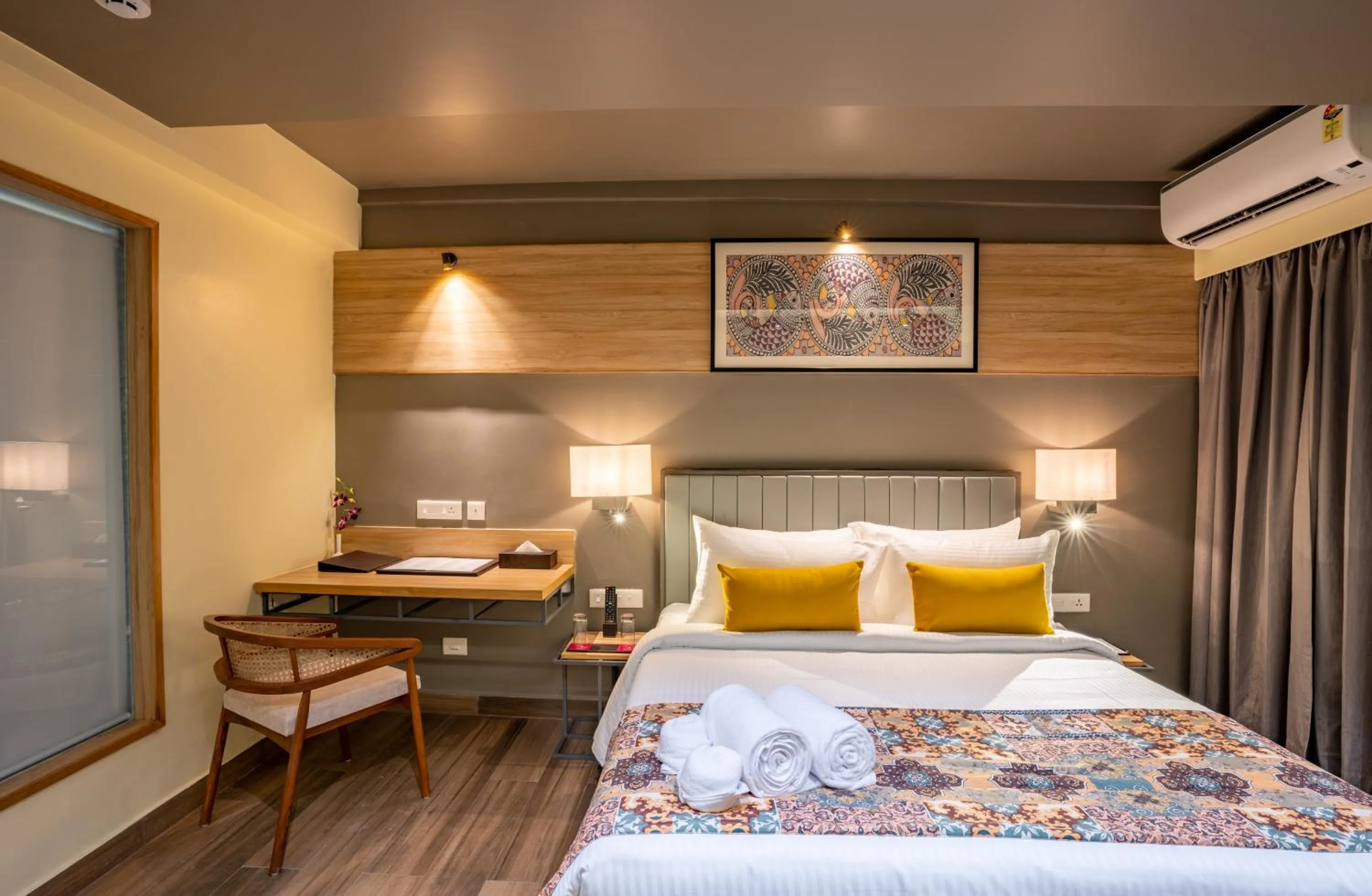 View (from property/room), Bed in Regenta Central Puri Odisha