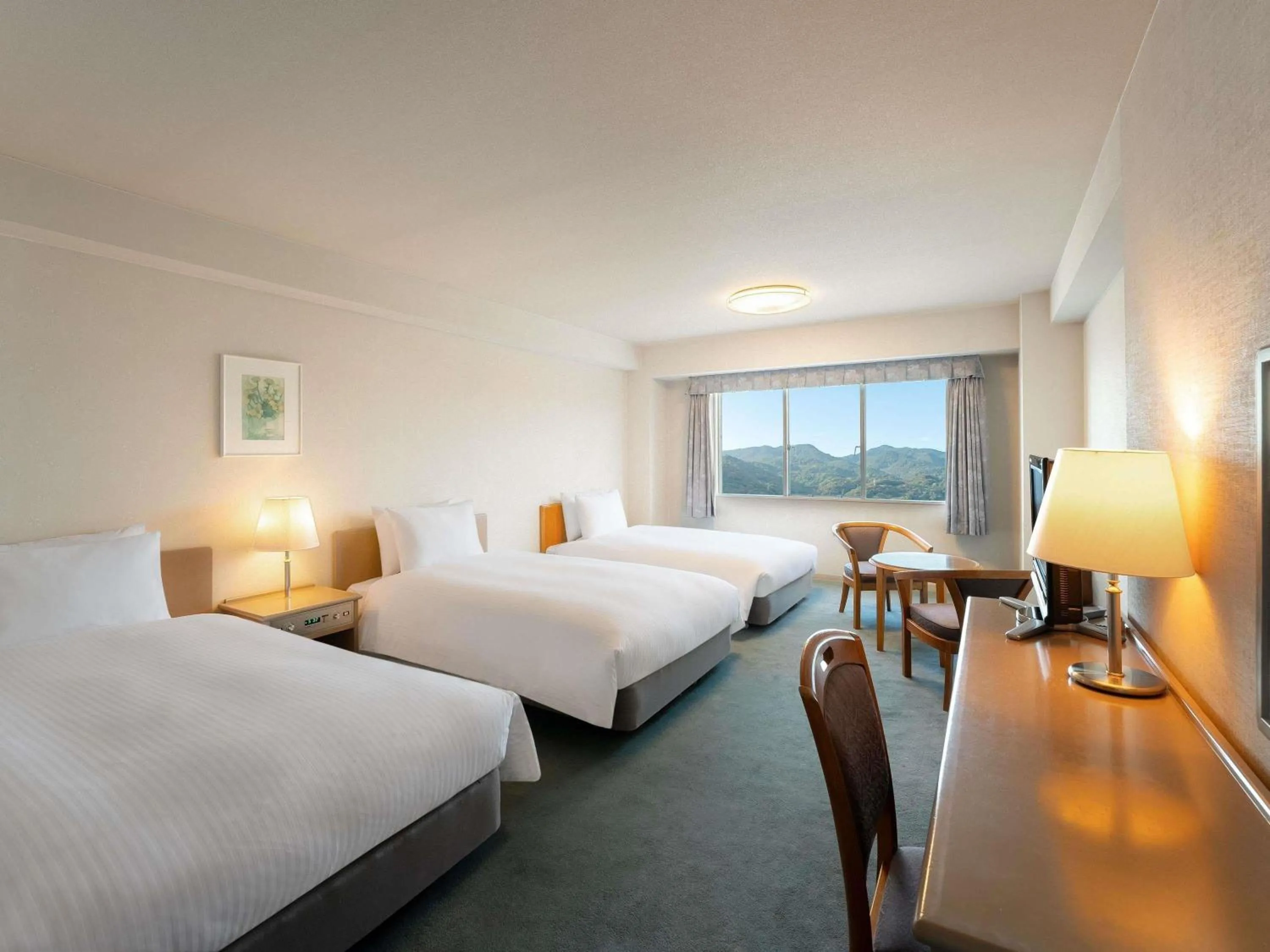 Classic Room with Two Single Beds and One Extra Bed - Mountain View  in Grand Mercure Beppu Bay Resort & Spa