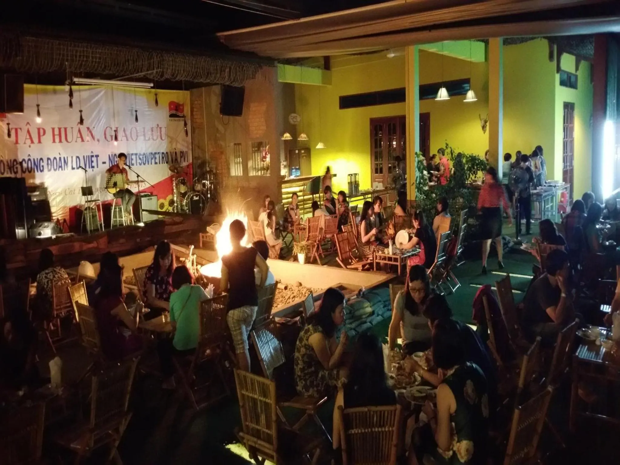 Evening entertainment in Cat Tien Jungle Lodge