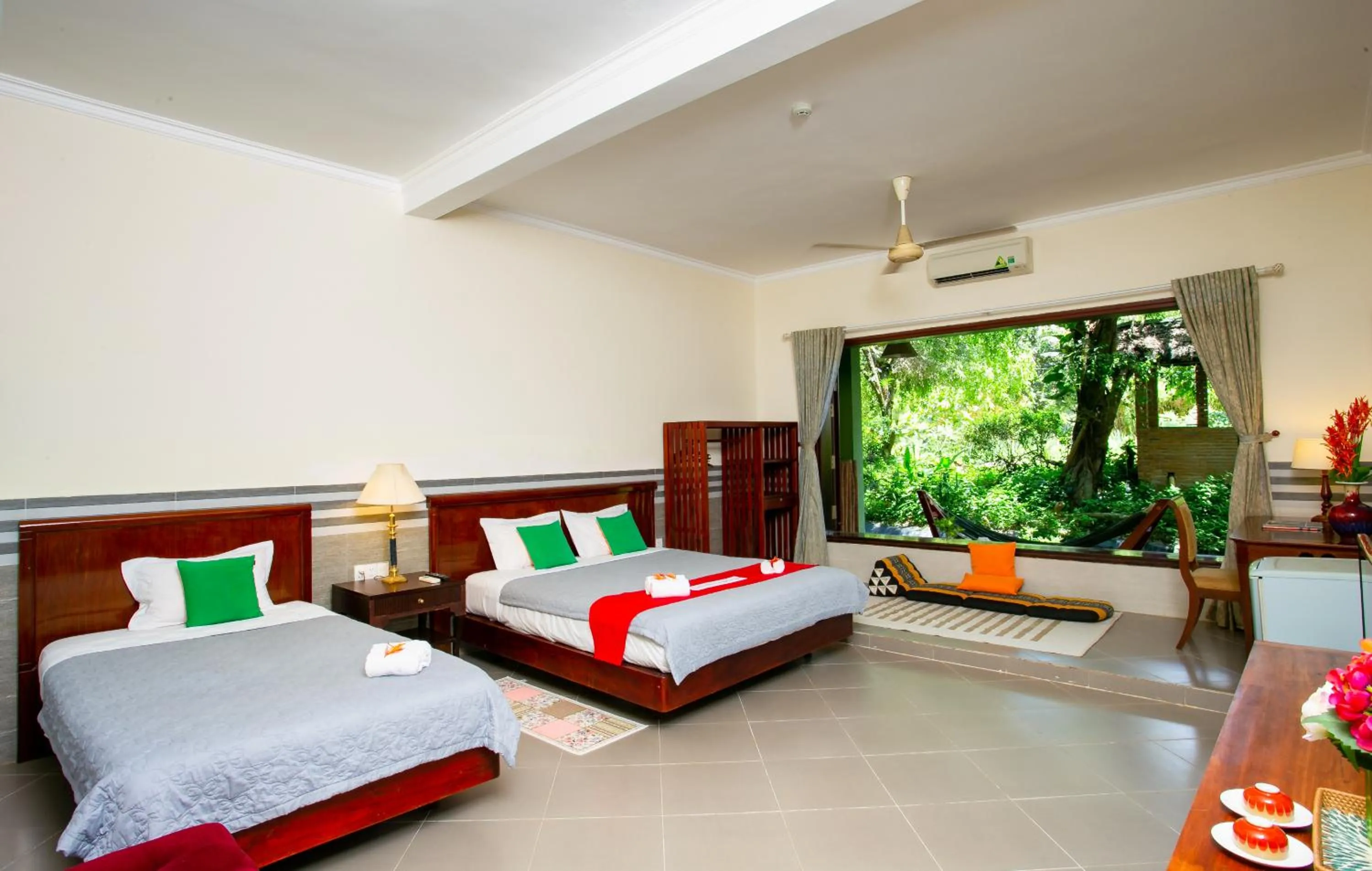 Bed in Cat Tien Jungle Lodge