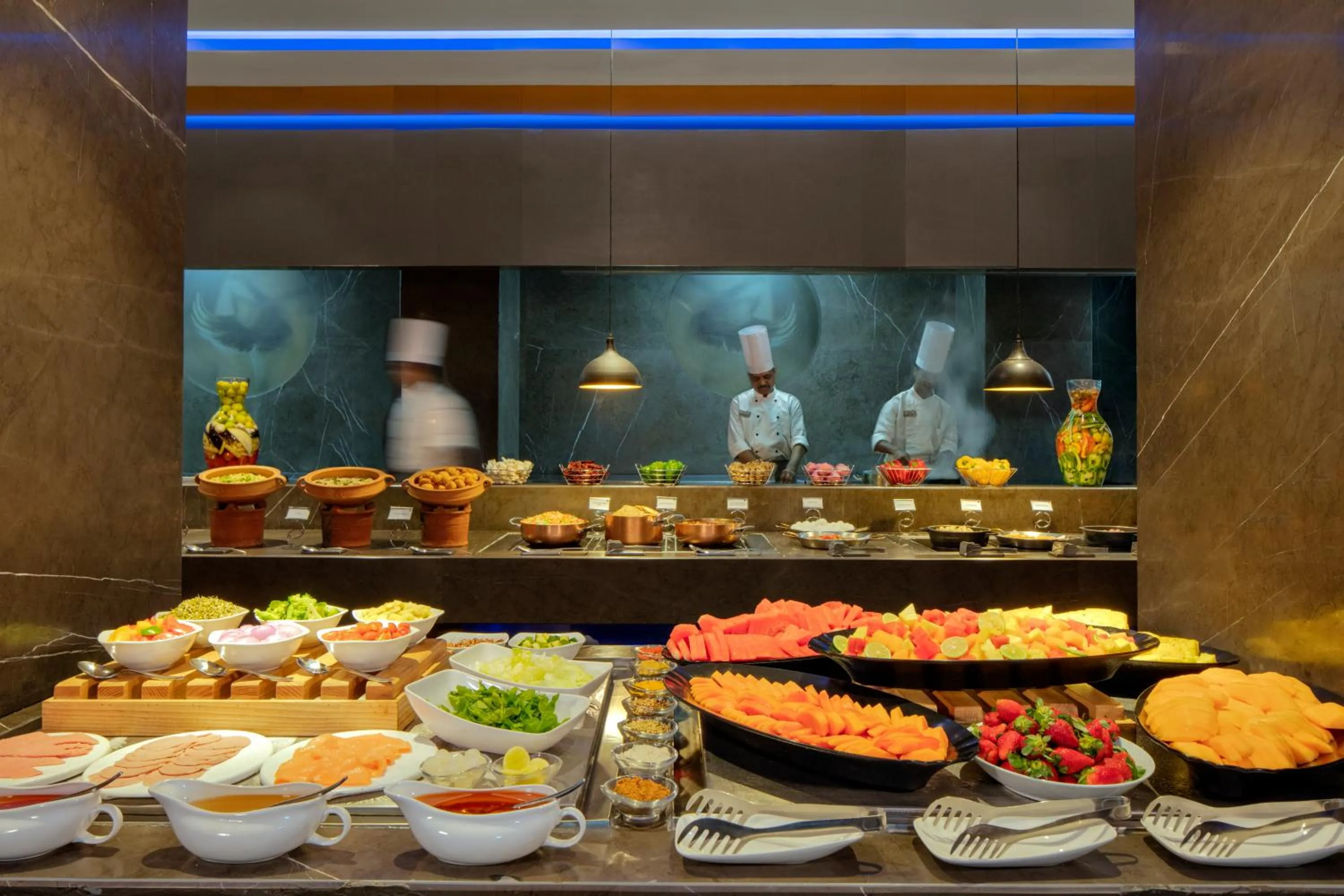 Buffet breakfast in Radisson Blu Atria Bengaluru