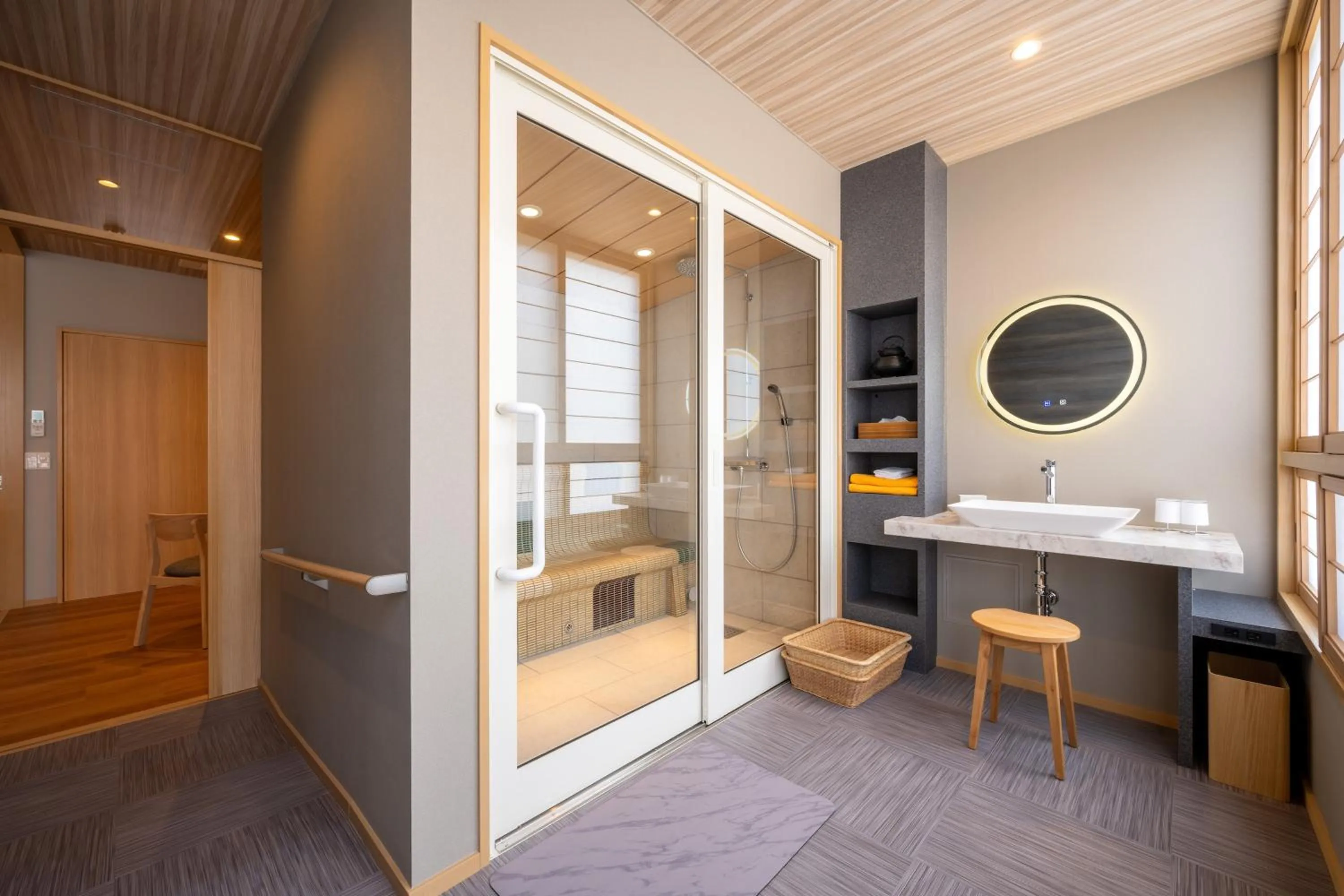 Sauna in Tofuya Ryokan, Onogawa Onsen, Sauna, Barrier-free