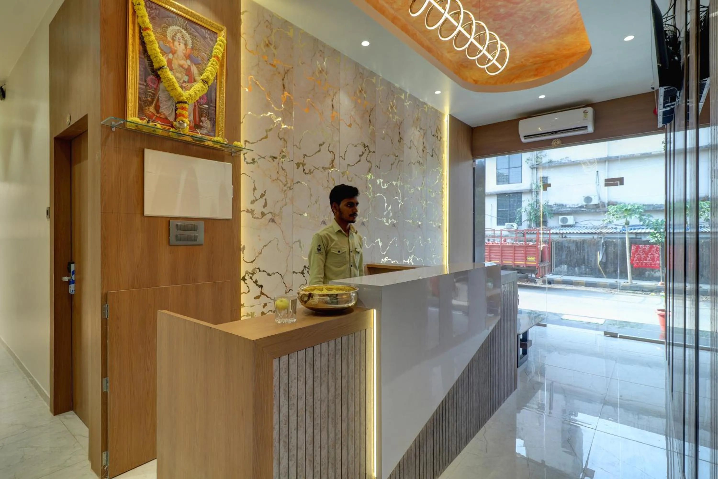Lobby or reception in Radhe Residency