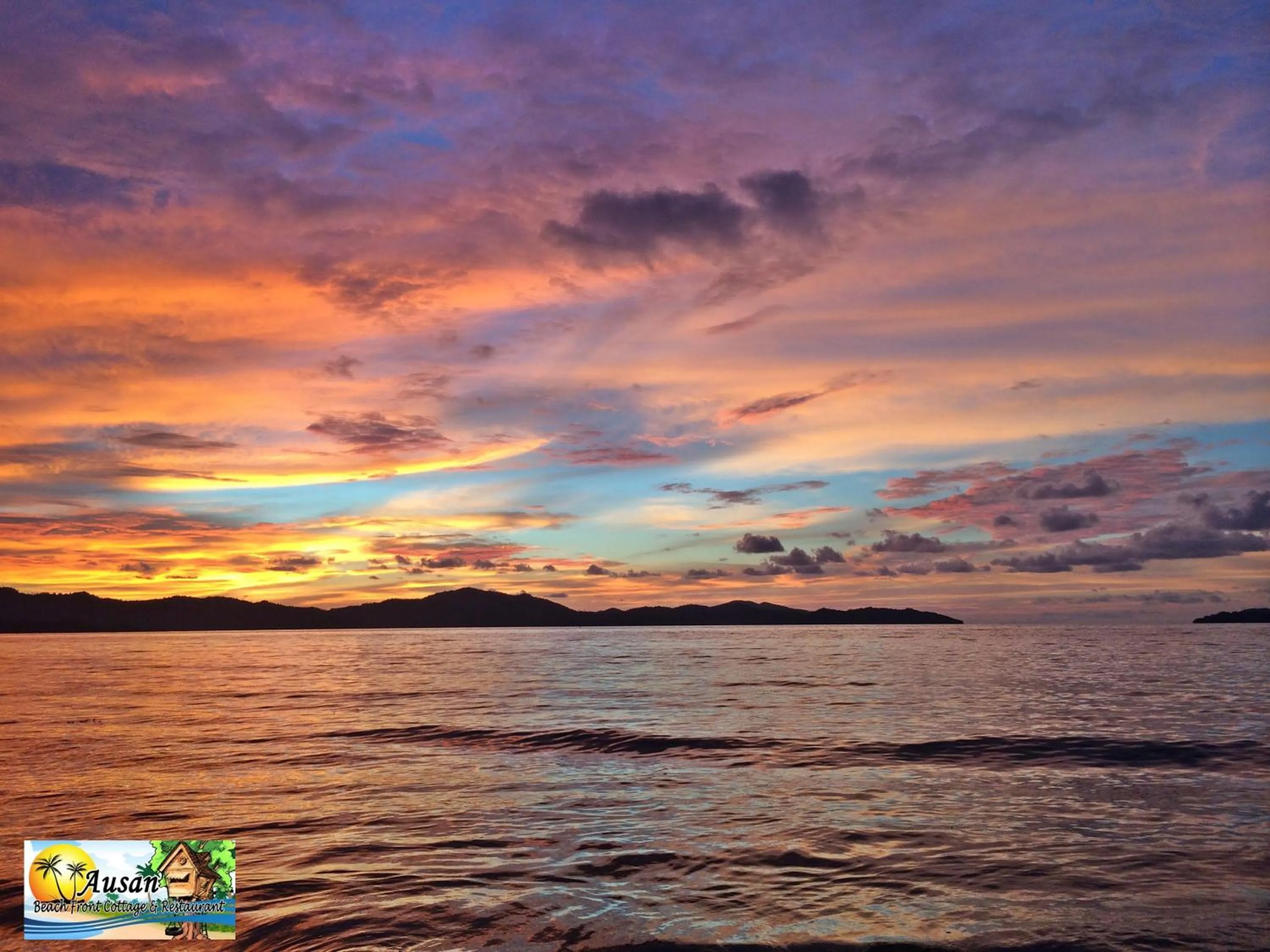 Sunset in Ausan Beach Front Cottages