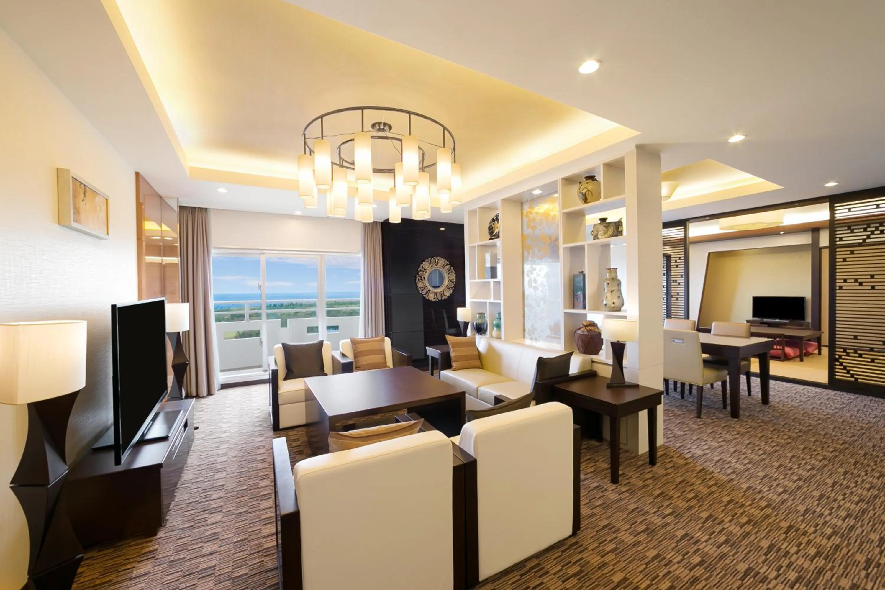 Photo of the whole room, Seating Area in Okinawa Zanpamisaki Royal Hotel