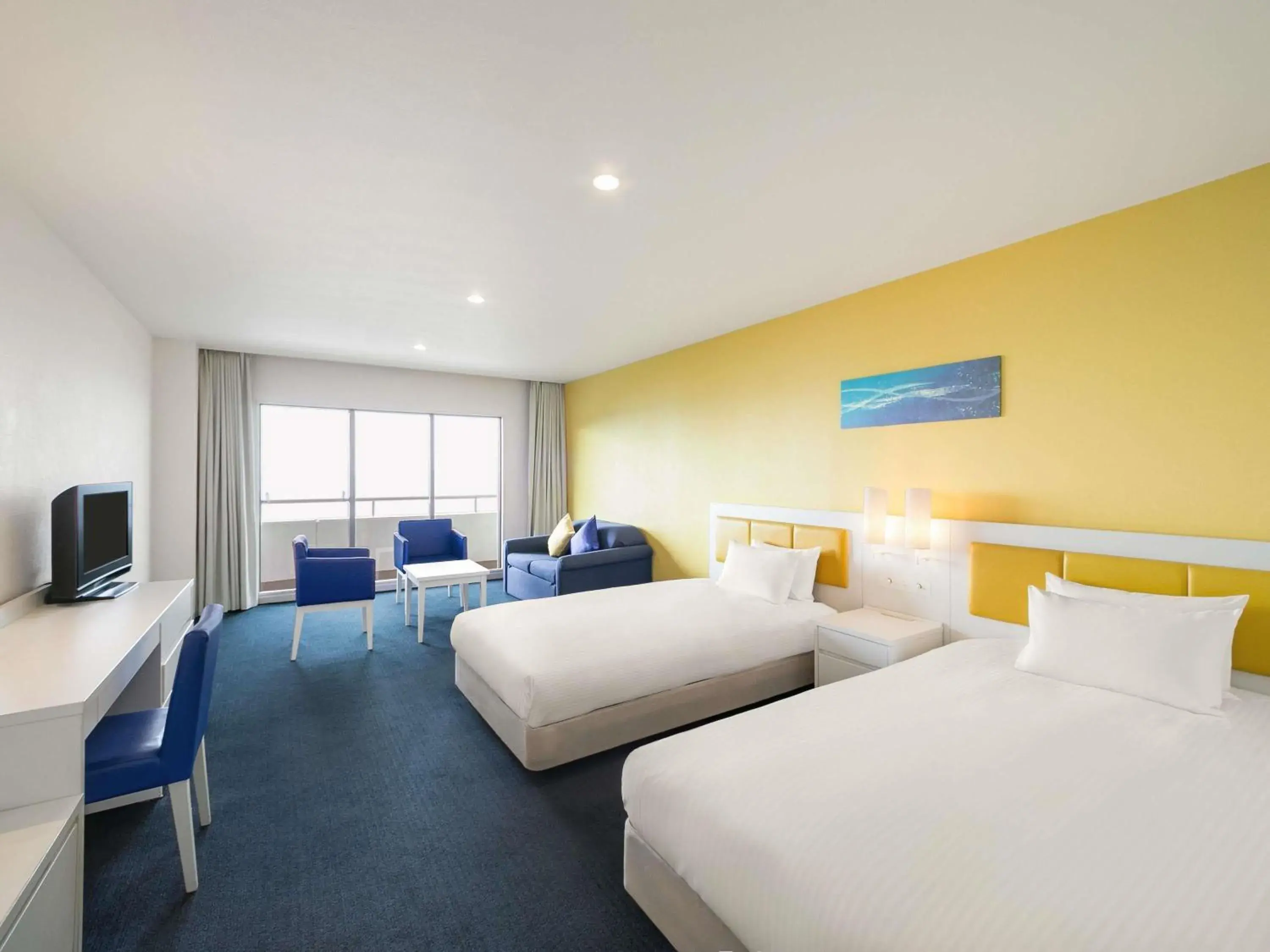 Mediterranean Style Standard Room with Two Single Beds and One Extra Bed - Mountain View in Grand Mercure Awaji Island Resort & Spa Mediterranean Style Standard Room with Two Single Beds and One Extra Bed - Mountain View in Grand Mercure Awaji Island Resort & Spa