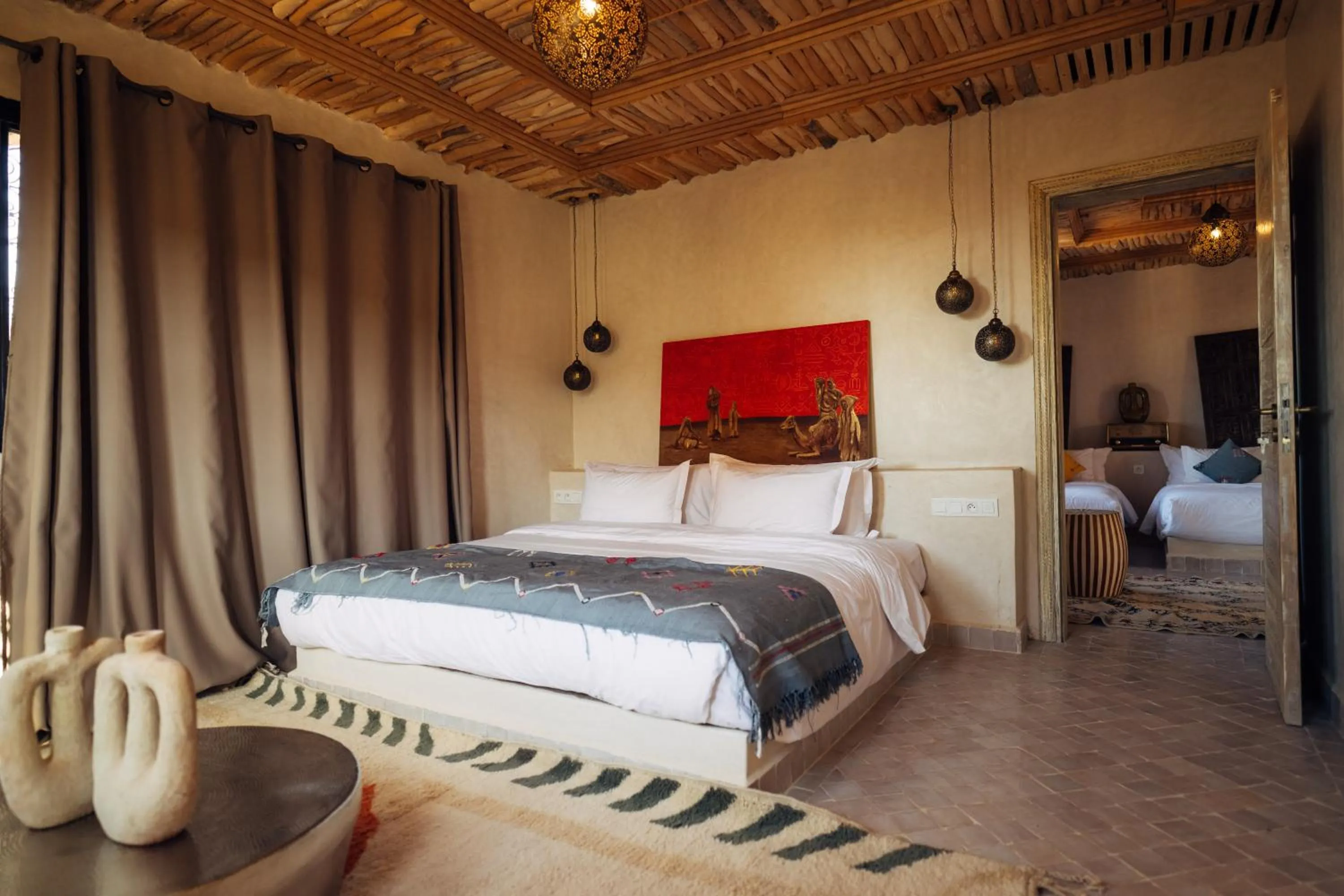 Bed in Sahara pearl Hotel