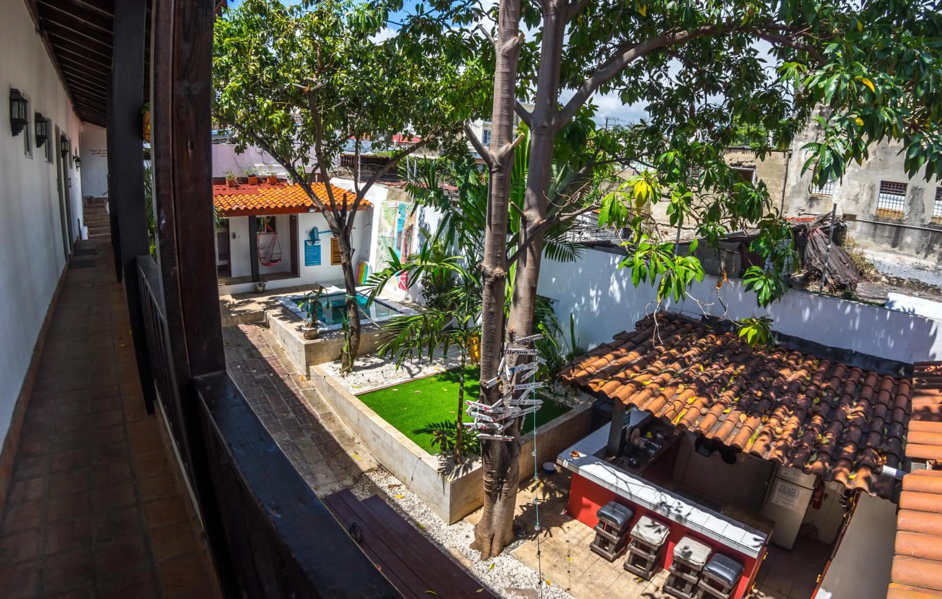 Garden view in Island Life Hostel