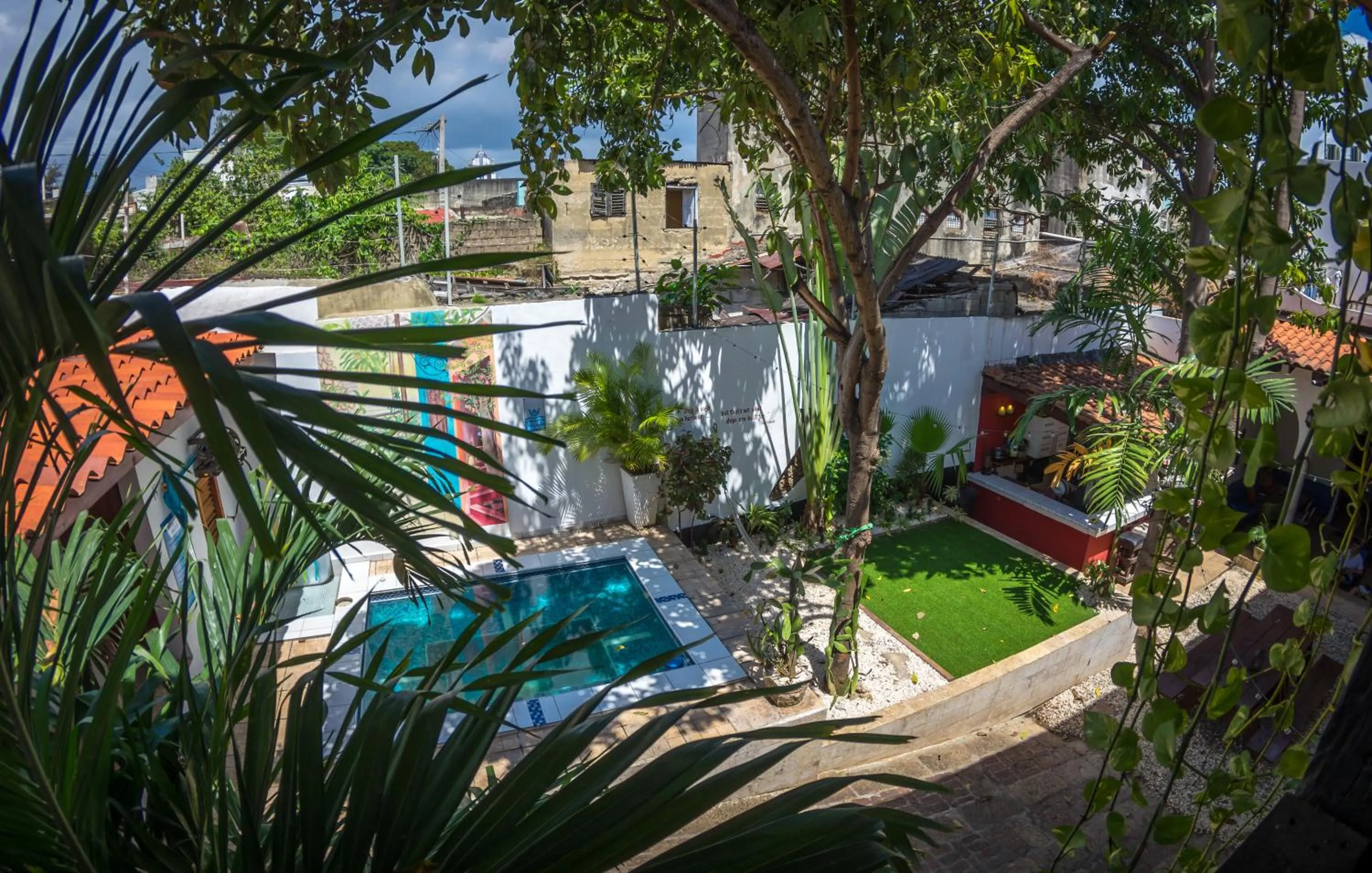 Garden in Island Life Hostel