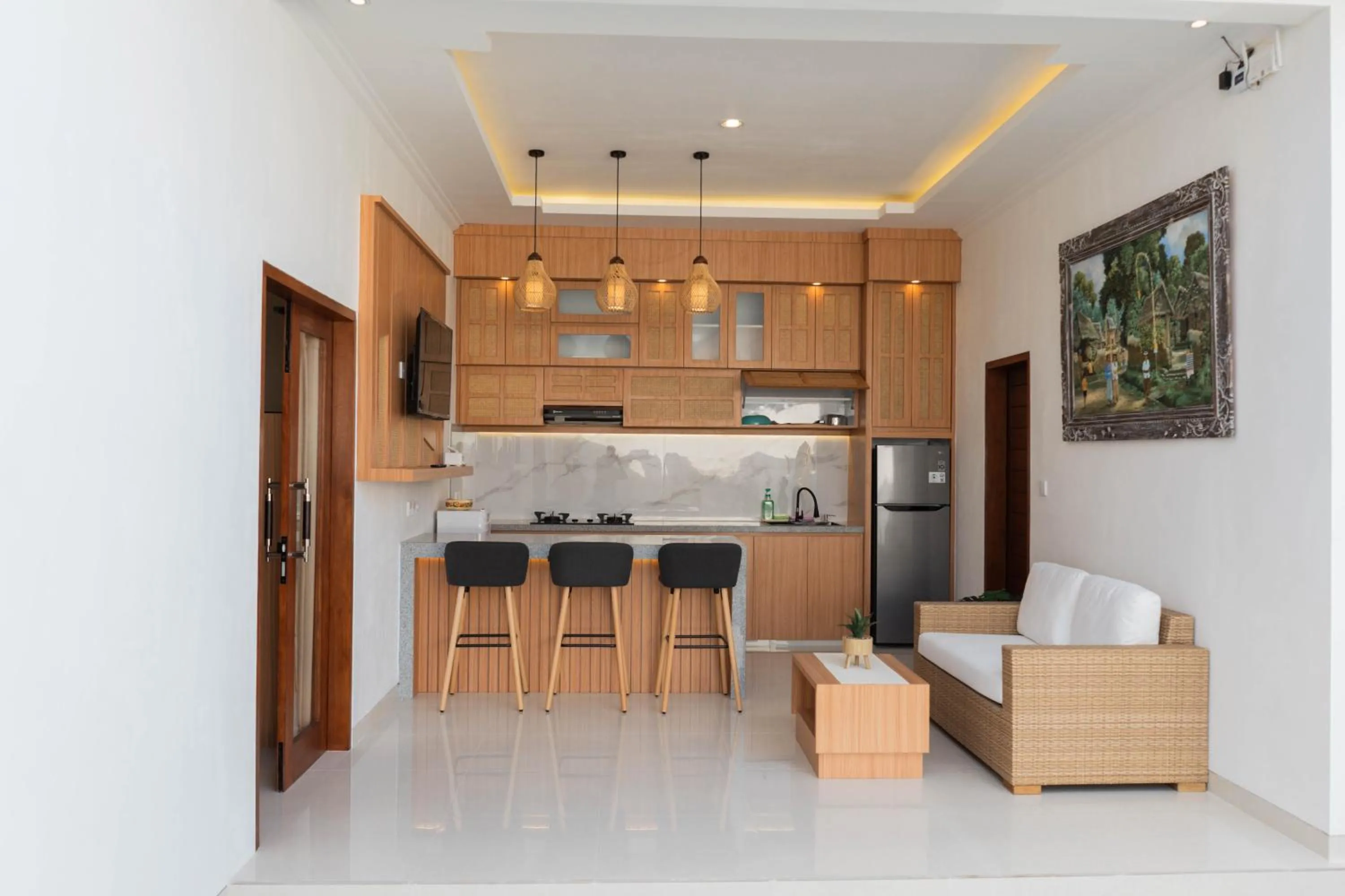 Kitchen or kitchenette in Melviano Suite & Villa