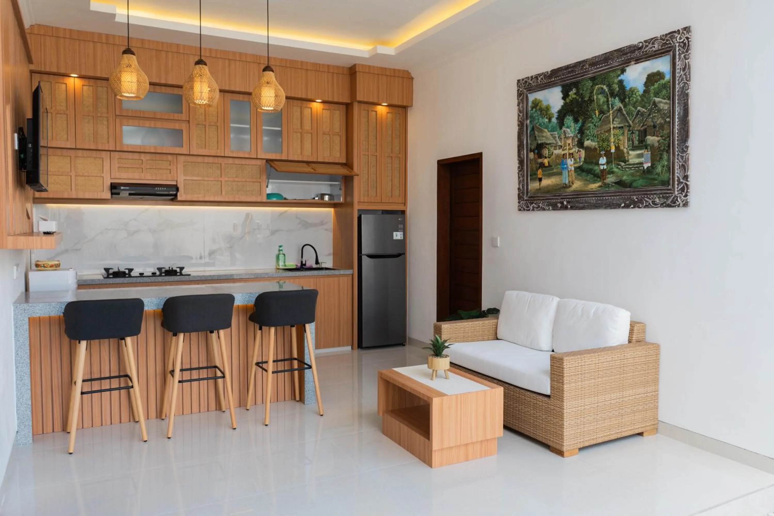 Kitchen or kitchenette in Melviano Suite & Villa
