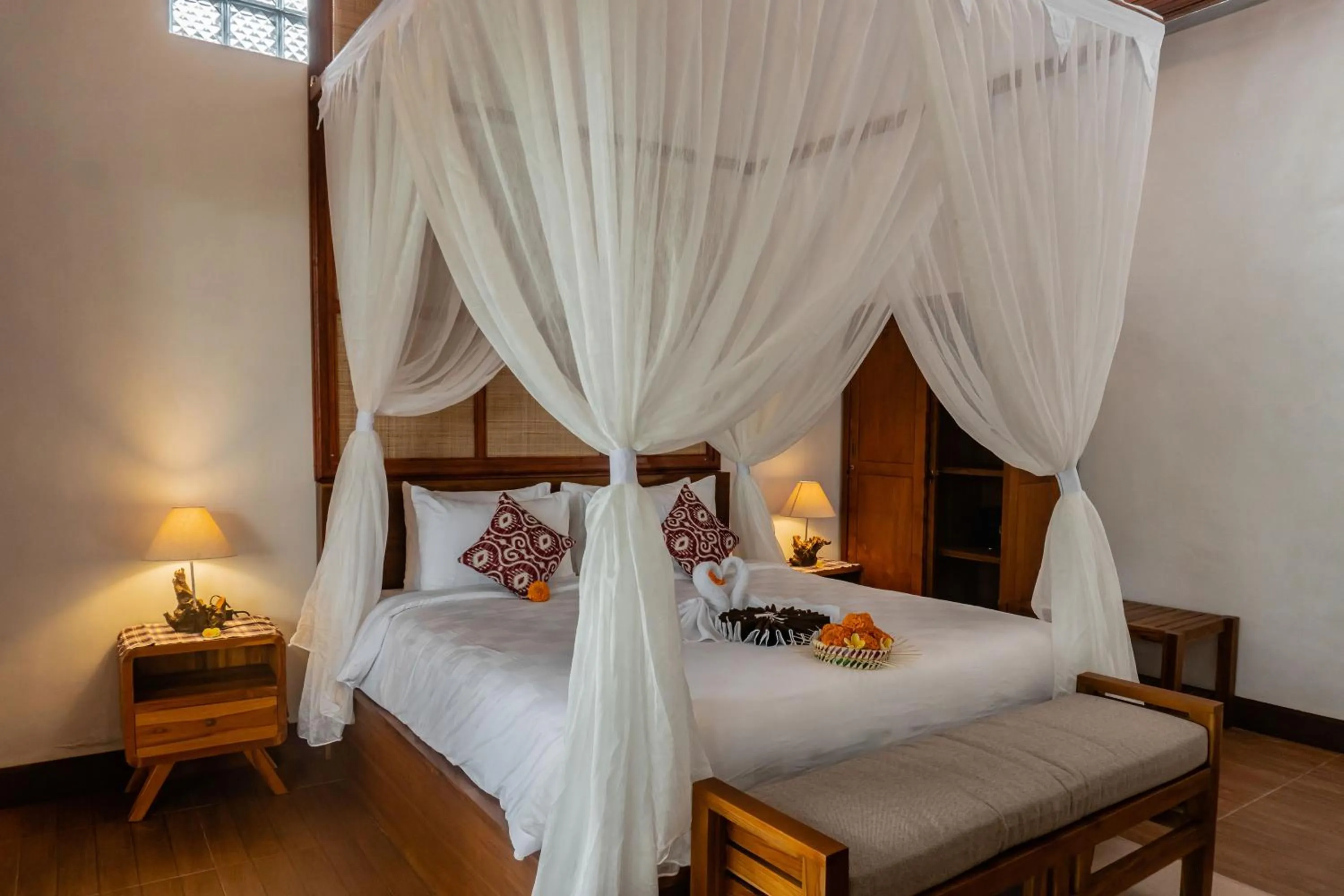 Bed in Sebatu Valley Villas