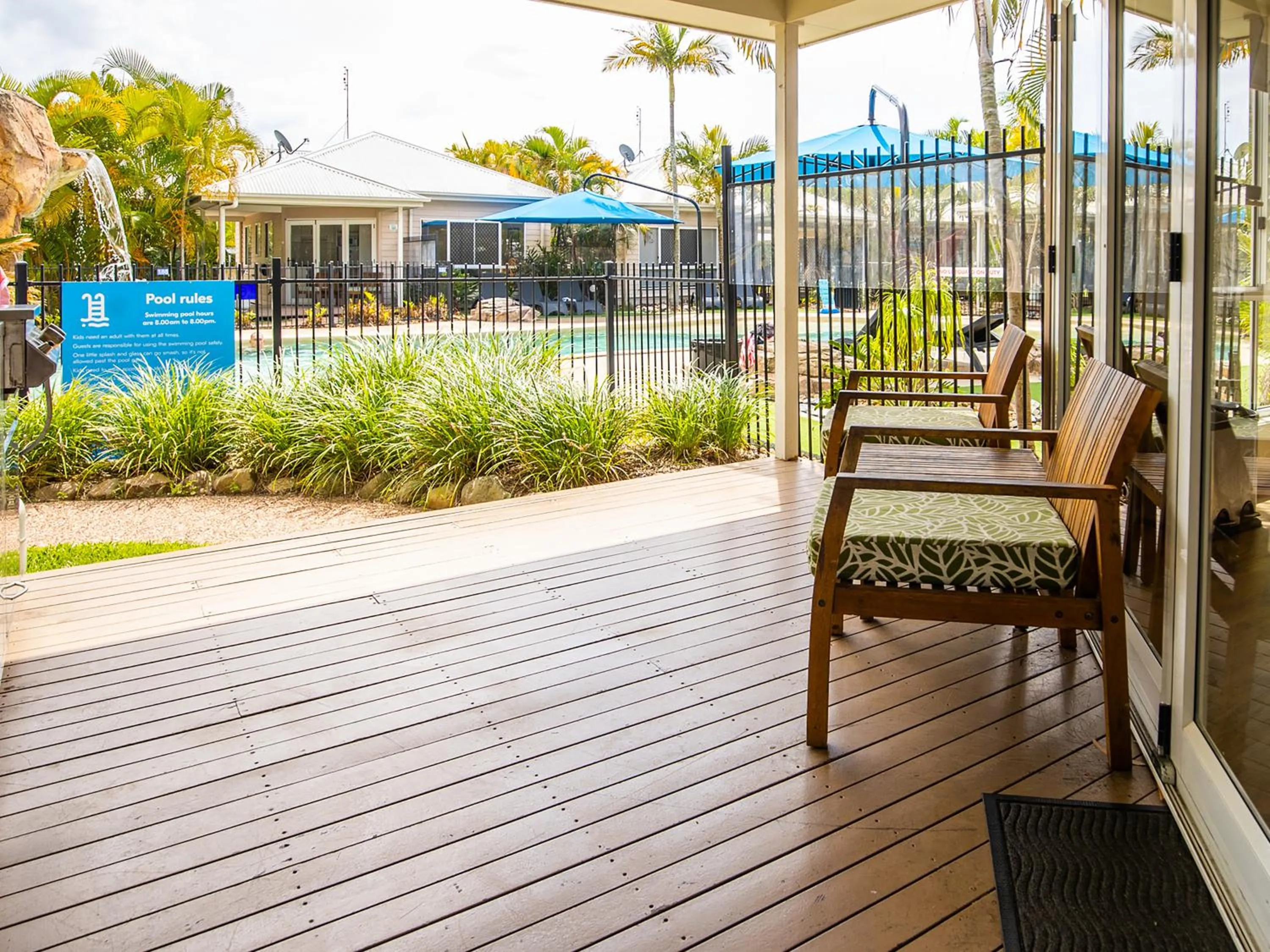 Patio in NRMA Treasure Island Holiday Resort