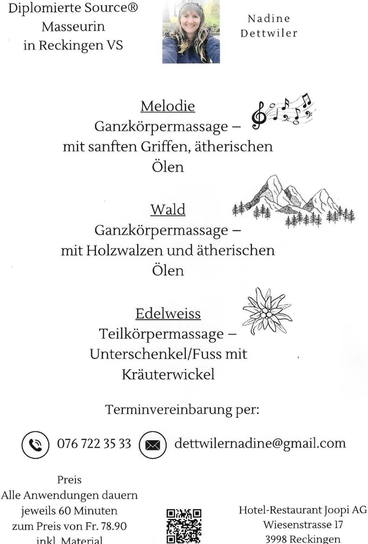 Massage in Swiss Lodge Joopi