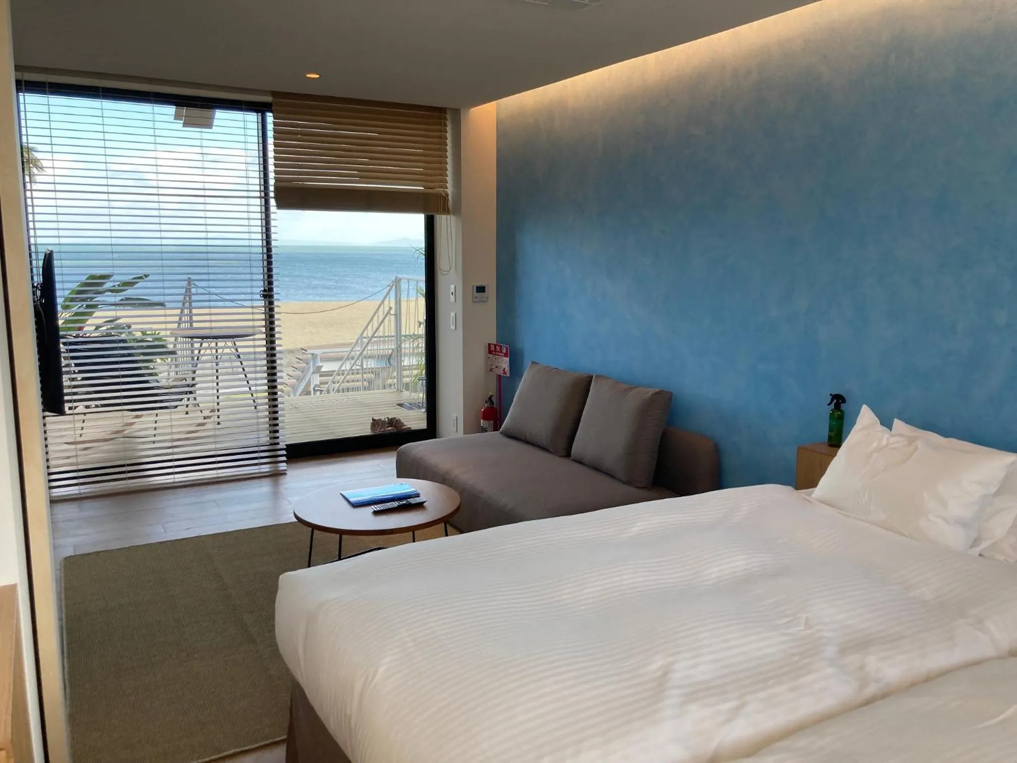 Bed in そらすな Beach Side Resort Hotel