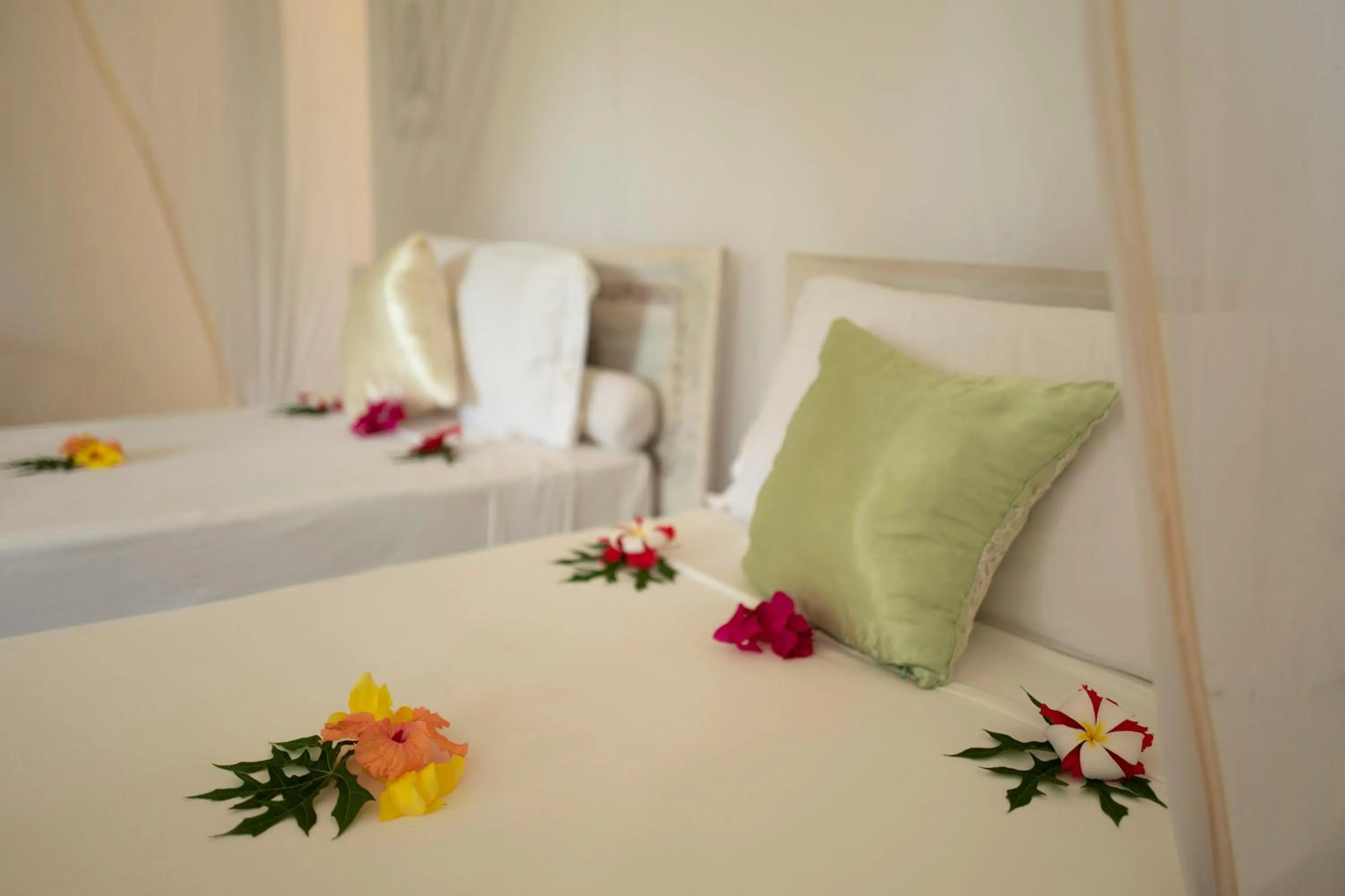 Bed in Pongwe Bay Resort