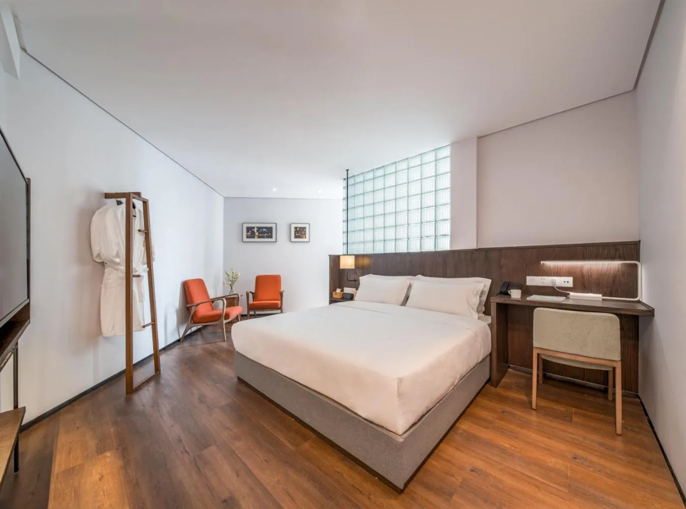 Bed in Wuyu Hotel - Chongqing Jiangbei Airport & Light Rail