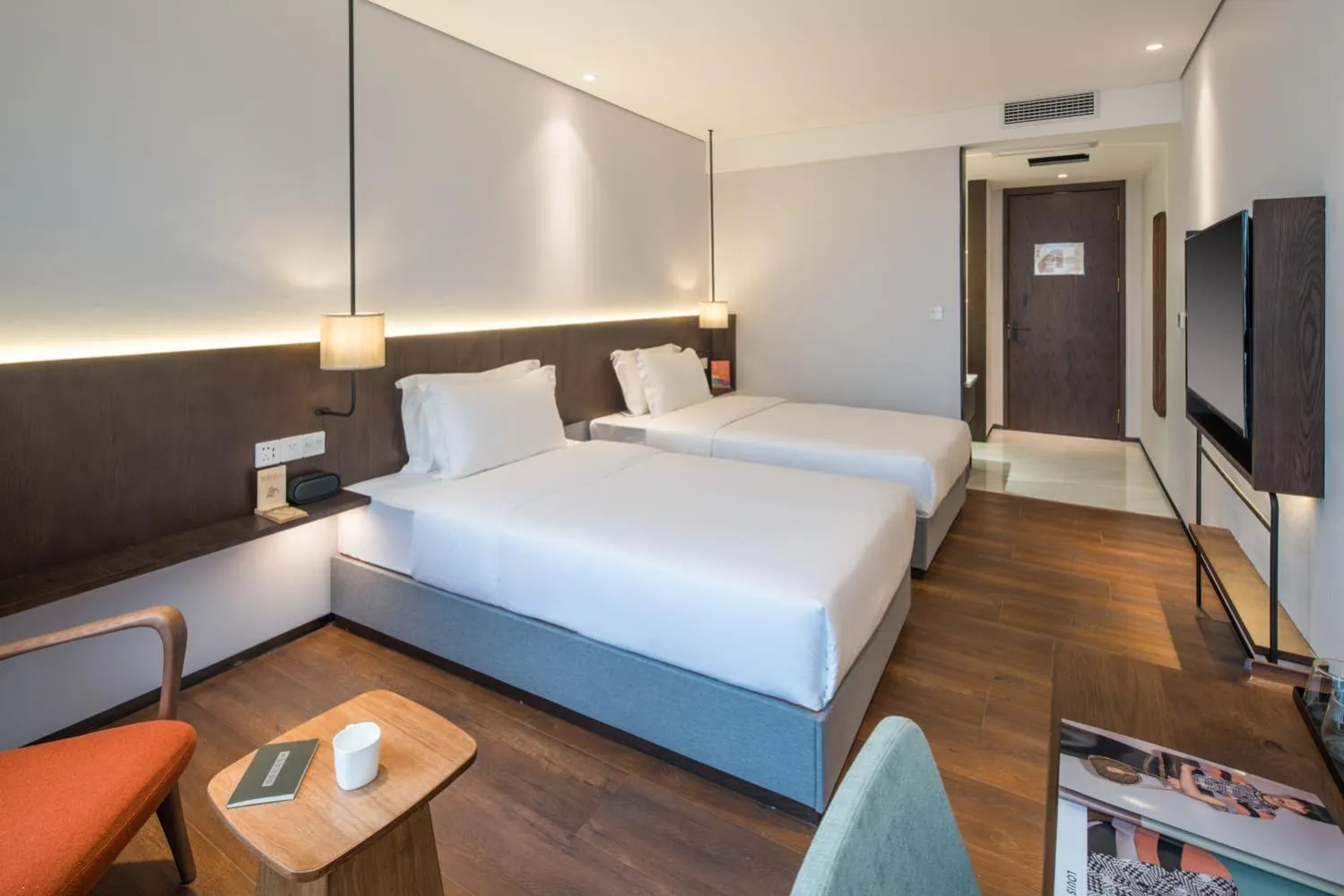 Bed in Wuyu Hotel - Chongqing Jiangbei Airport & Light Rail