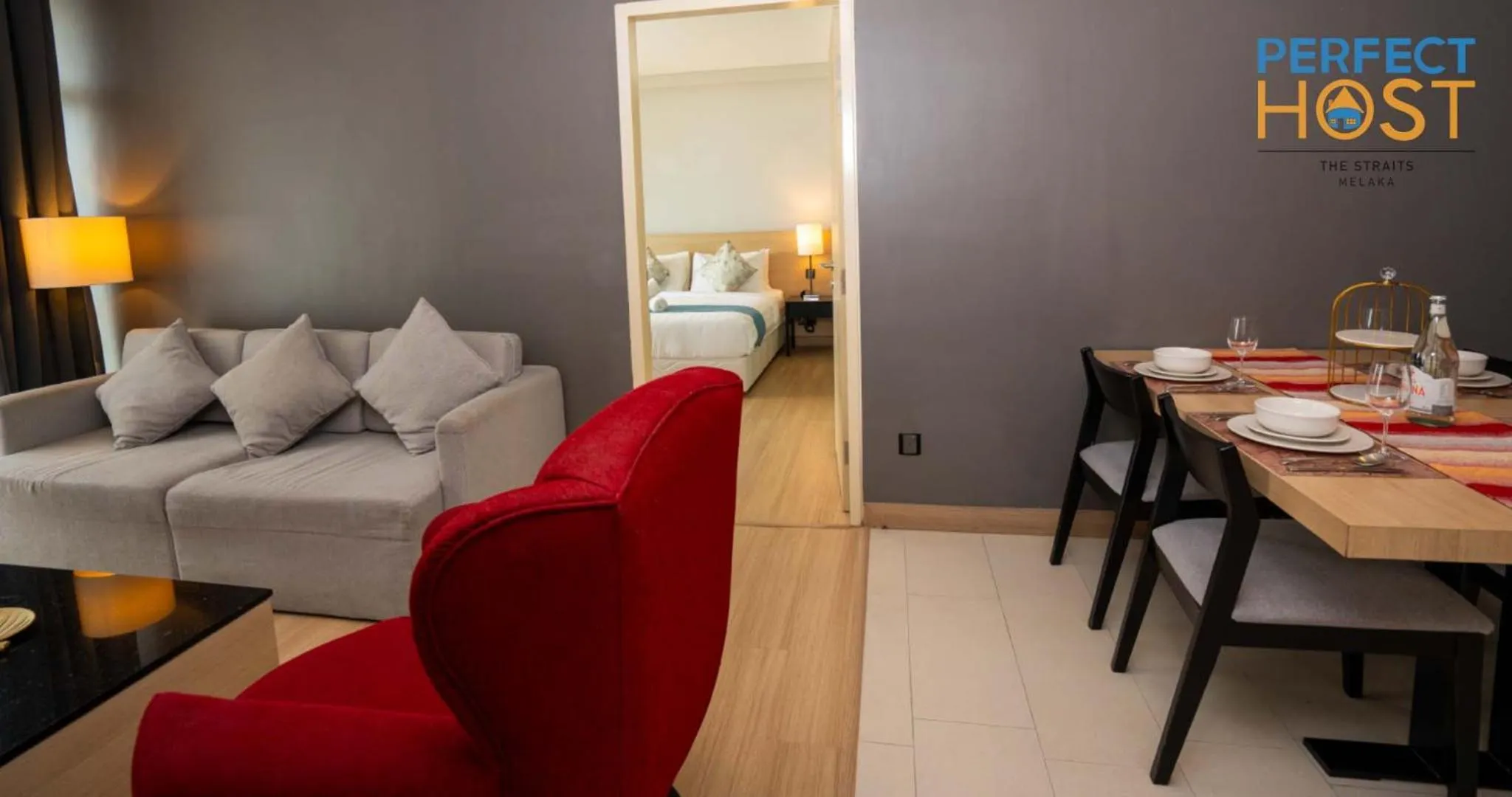 Living room in The Straits Melaka by Perfect Host