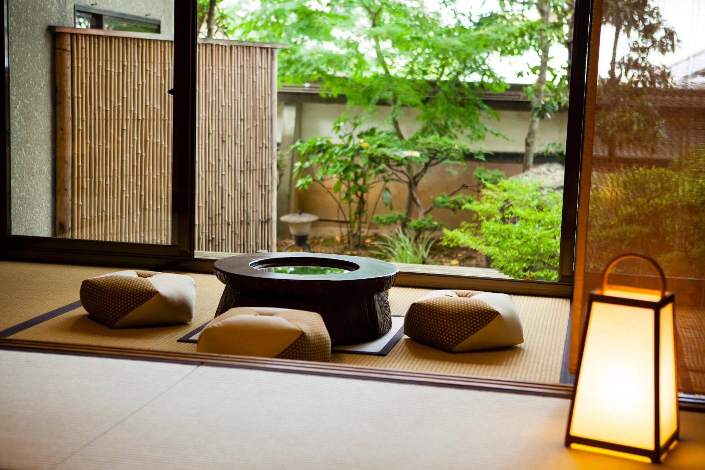 Seating area in Ryoutei Ryokan Yasui
