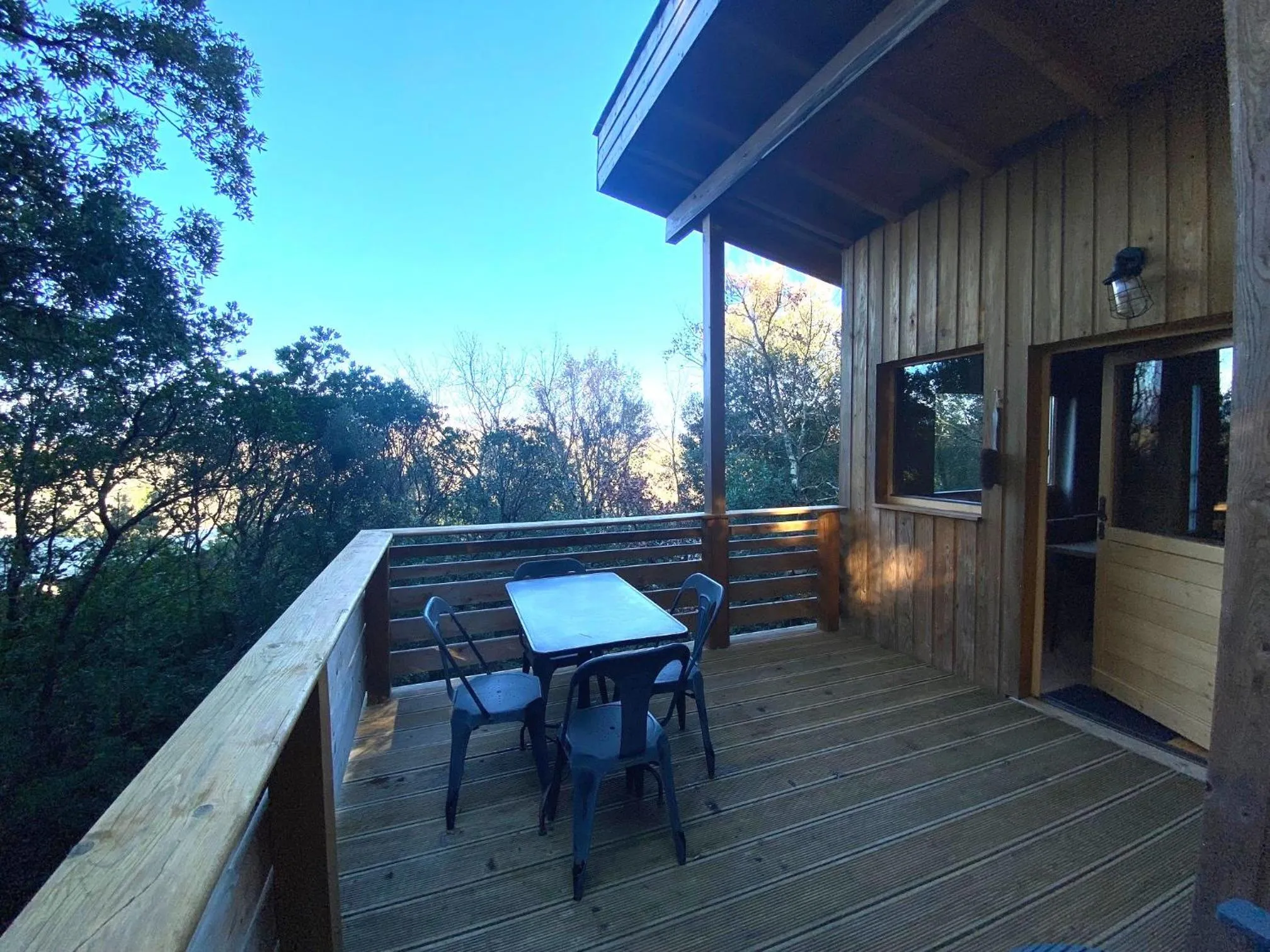 Balcony/Terrace in Les Cabanes Dans Les Bois Logis Hôtel