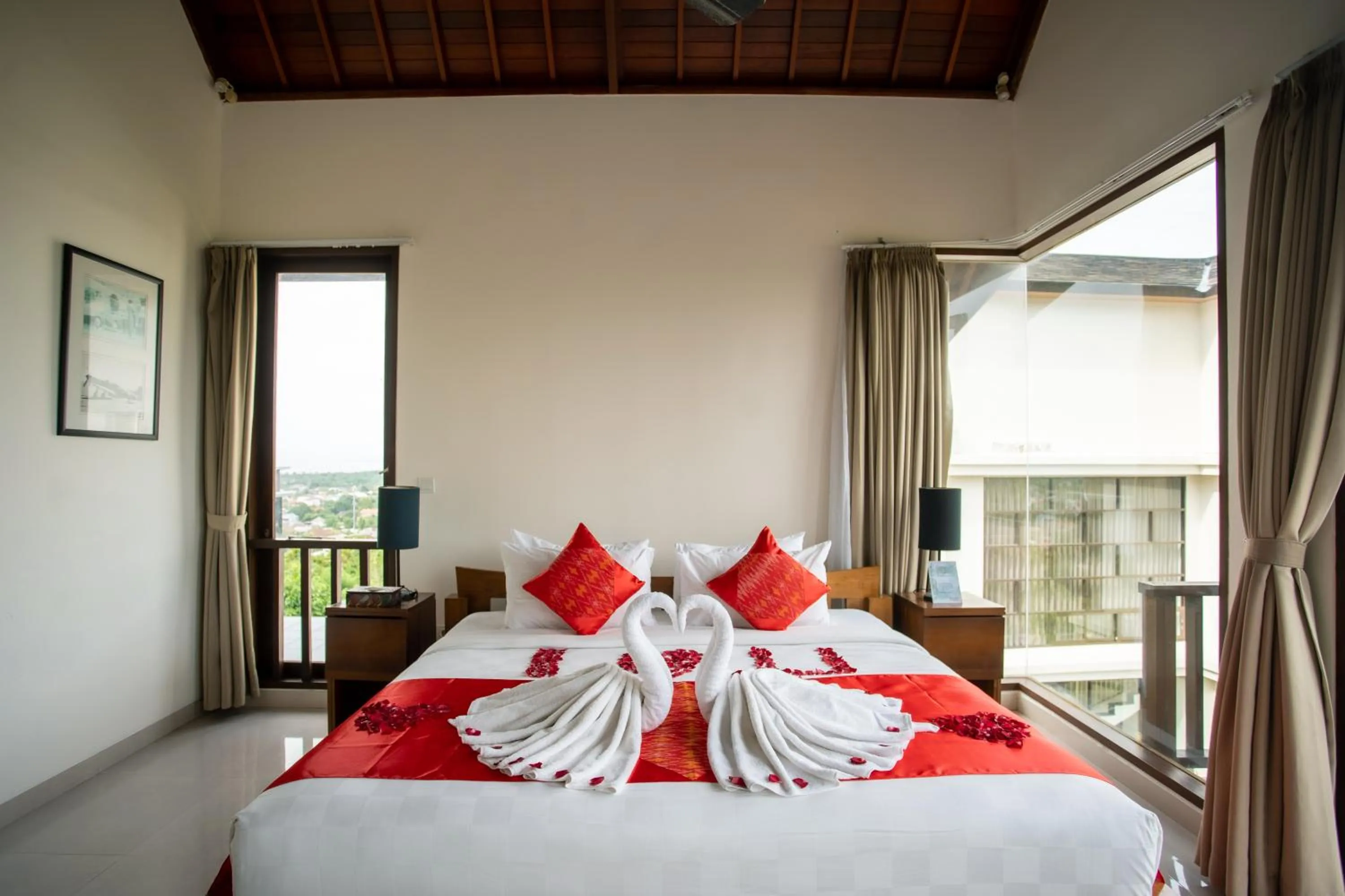Bed in Jimbaran Sea View Villa