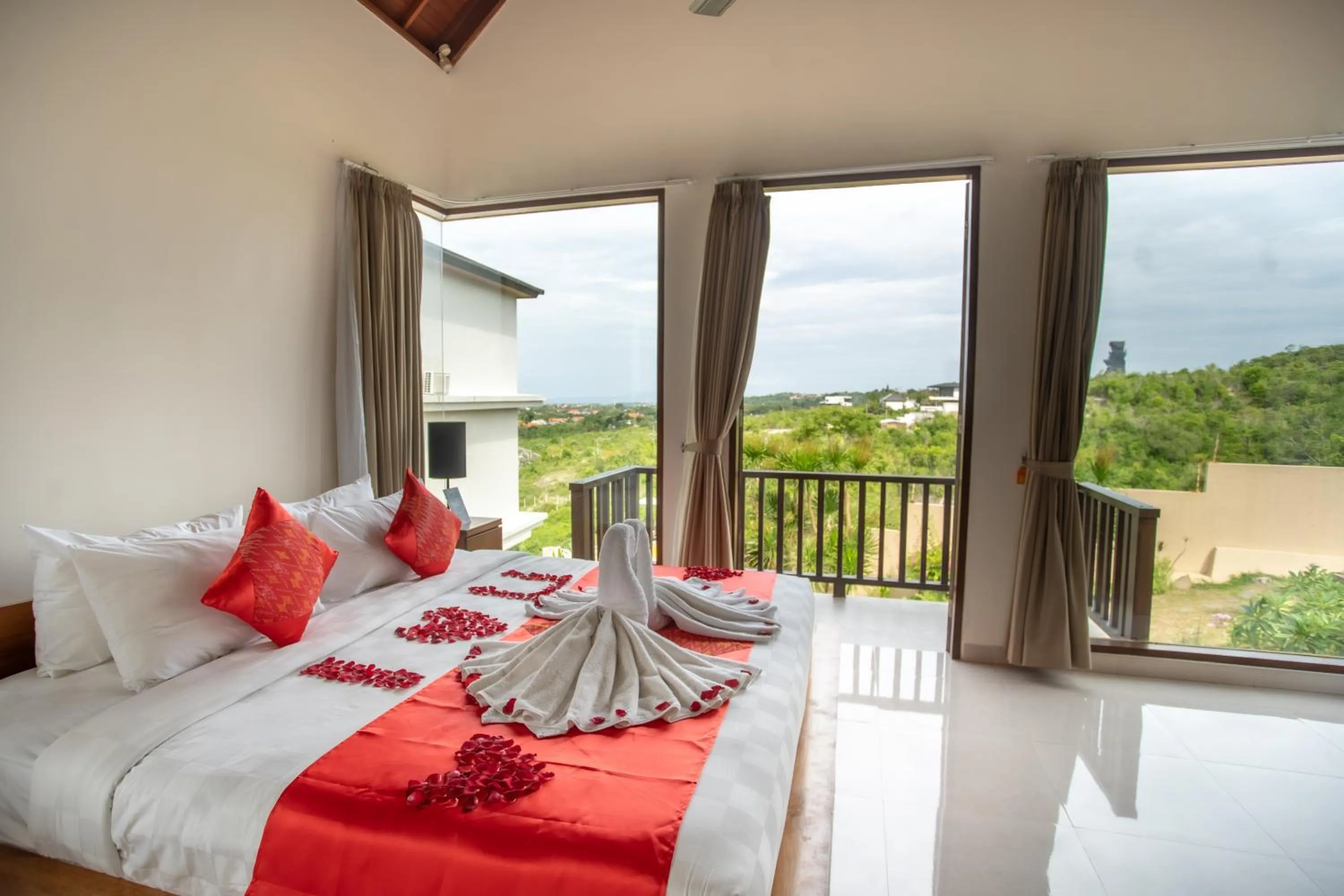 Bed in Jimbaran Sea View Villa