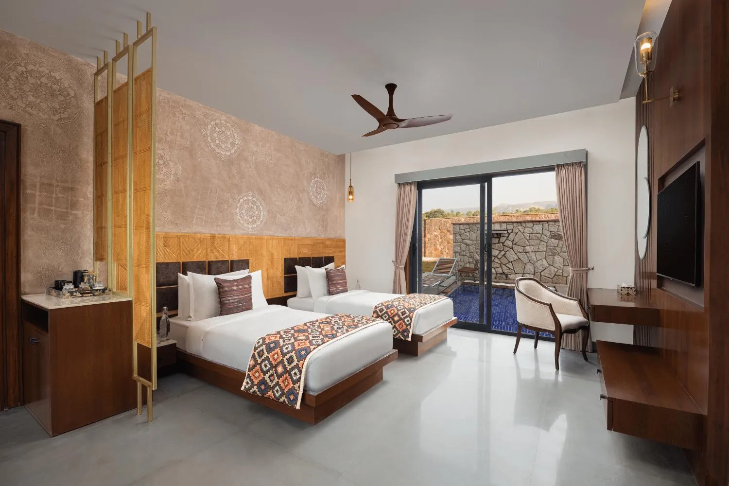 Bed in Bookmark Resorts, Jogi Mahal, Ranthambore