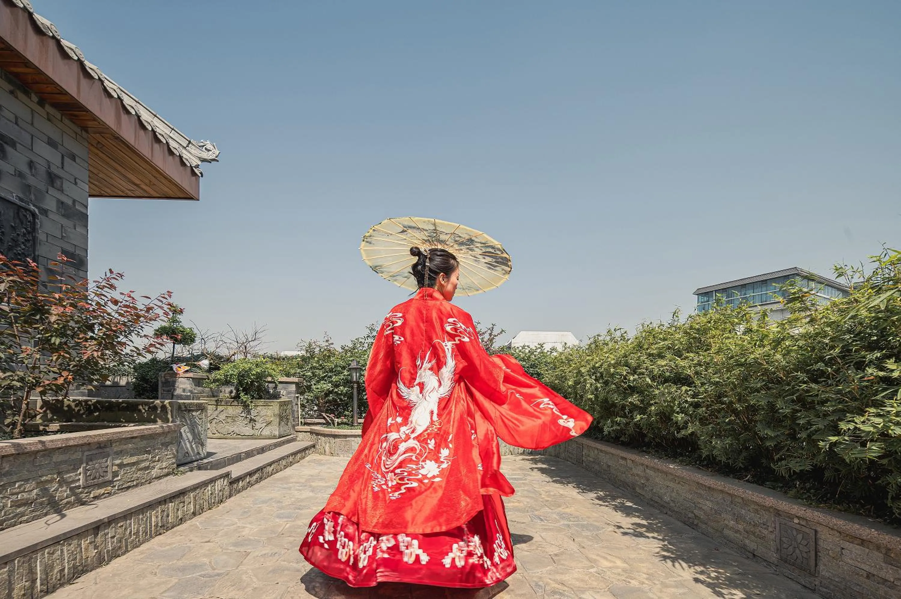 Balcony/Terrace in ChengDu Wuhou Temple Han Dynasty Hotel