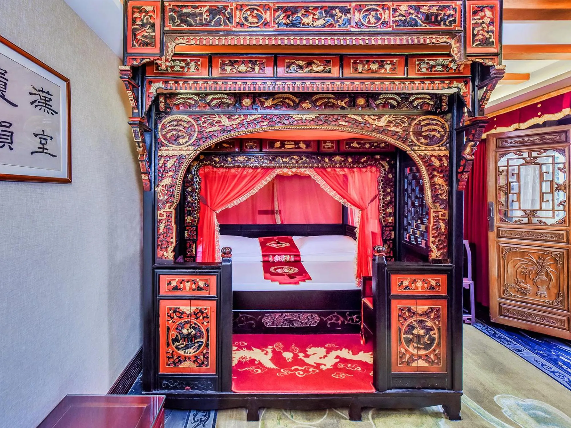 Bedroom, Bed in ChengDu Wuhou Temple Han Dynasty Hotel