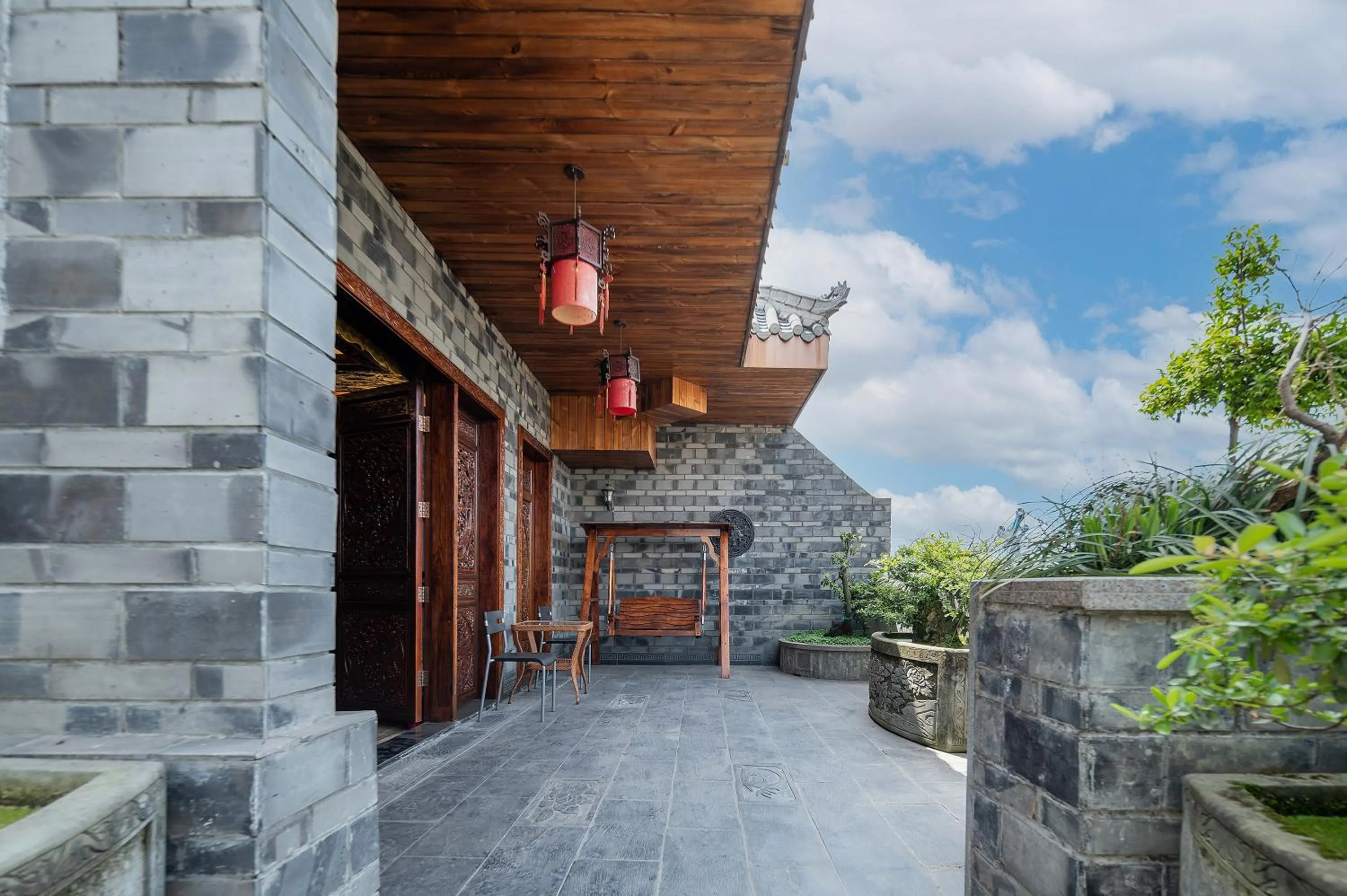 Balcony/Terrace in ChengDu Wuhou Temple Han Dynasty Hotel