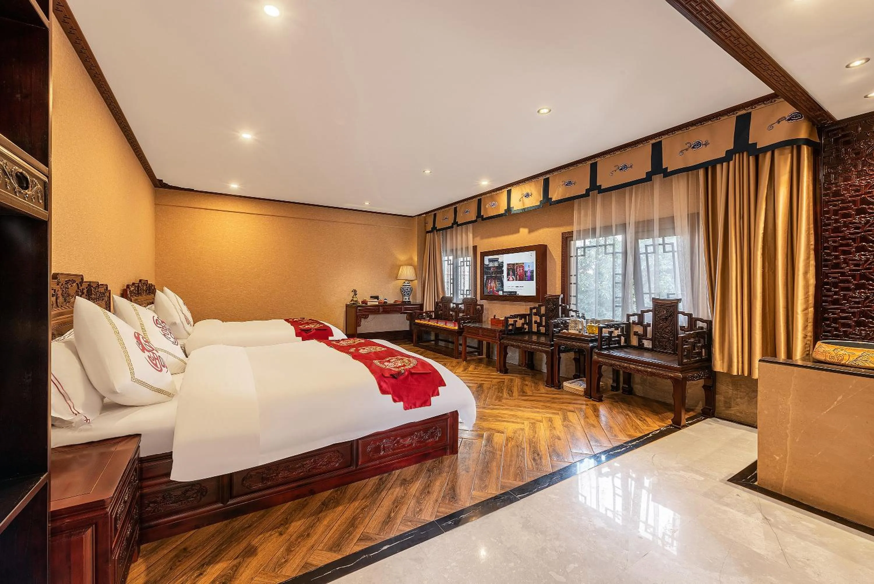 Bed in ChengDu Wuhou Temple Han Dynasty Hotel