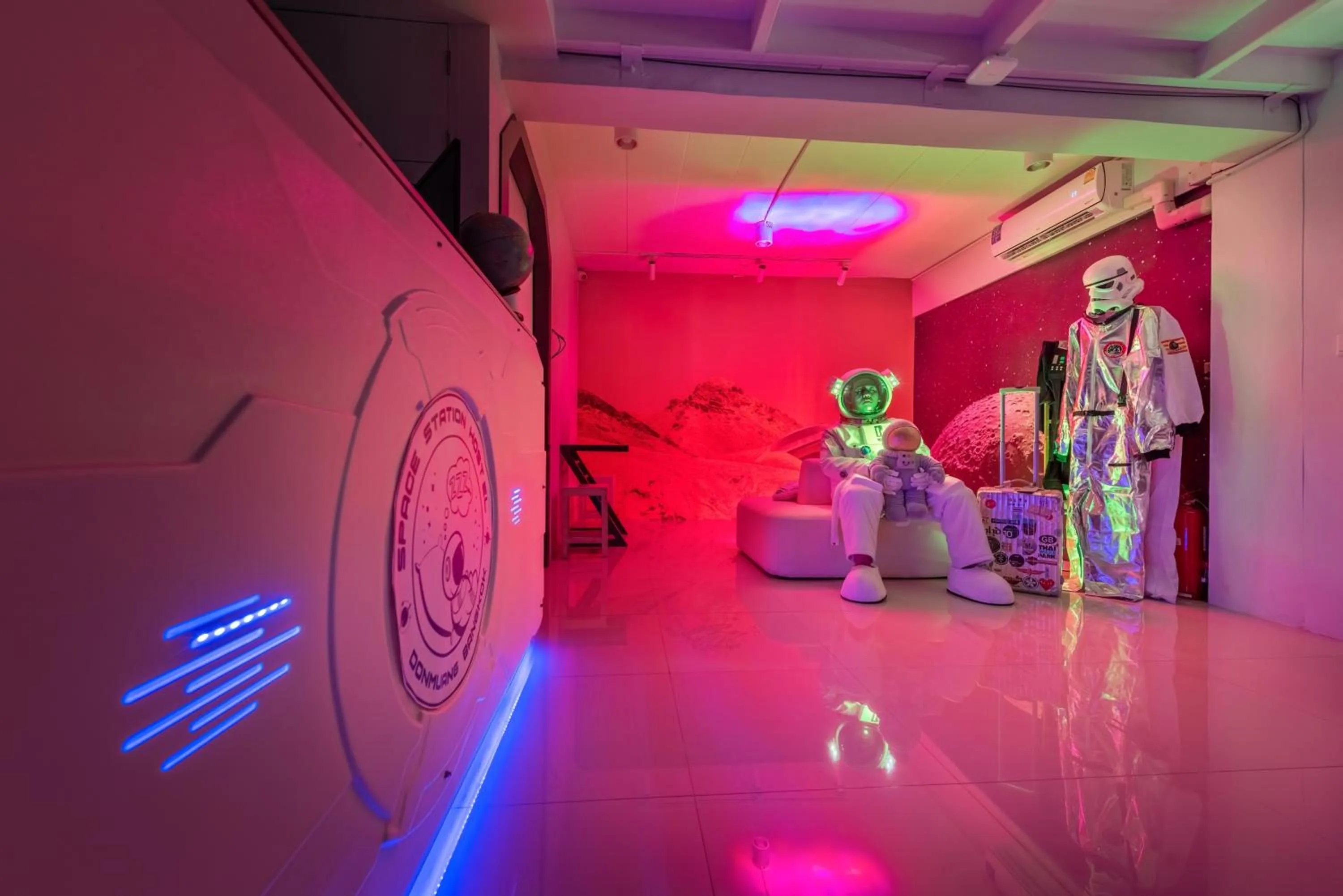 People in Space Station Hostel